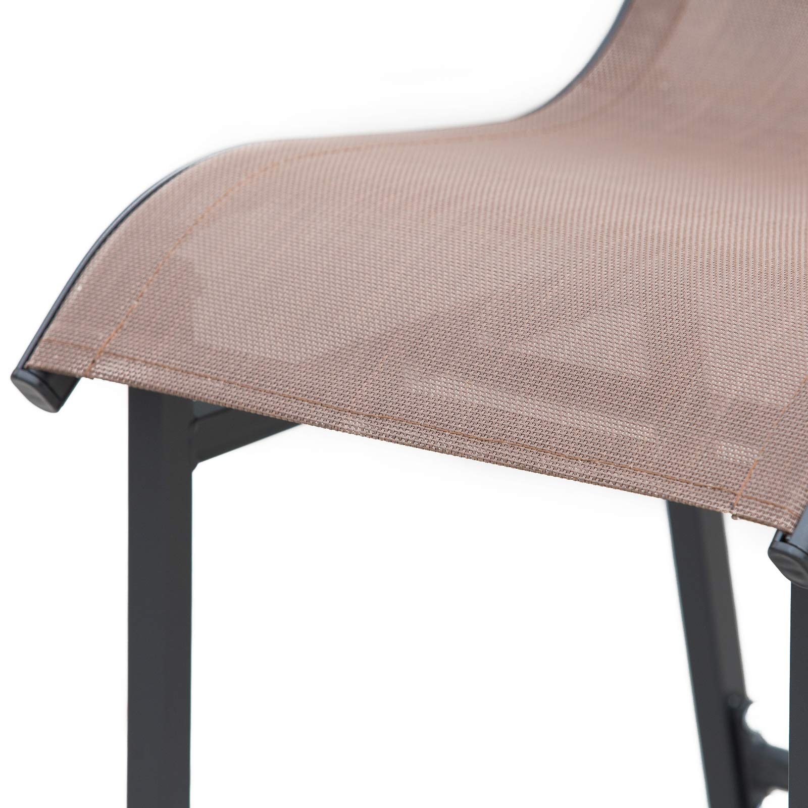 Outsunny Set da Bar/Ristorante 3 Pezzi: 2 Sgabelli (40.5x50x82cm) 1 Tavolo Vetro Temperato (Φ60x102cm), Nero e Marrone