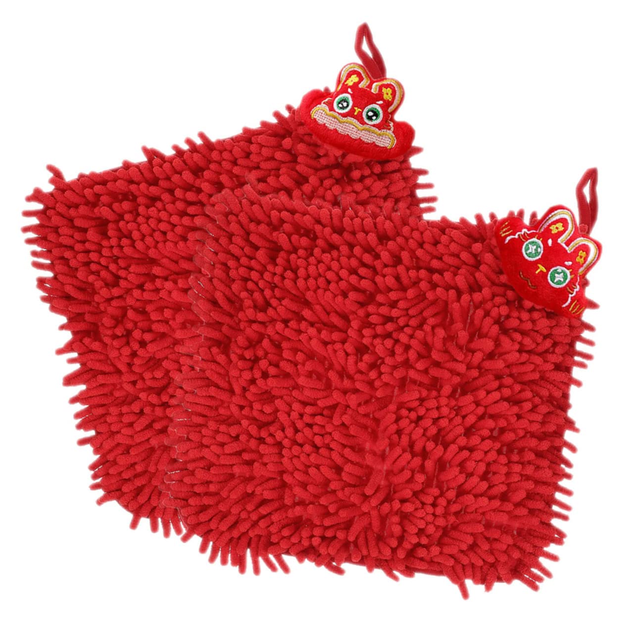 TOPBATHY 4 Set Asciugamano Festivo Bagno Raffreddamento Asciugamani Rossi Pulito Peluche Scratcher Salviette Per Strano Soffice Assorbente Auto Cucina Ciniglia Rosso 2 Pezzi * 4