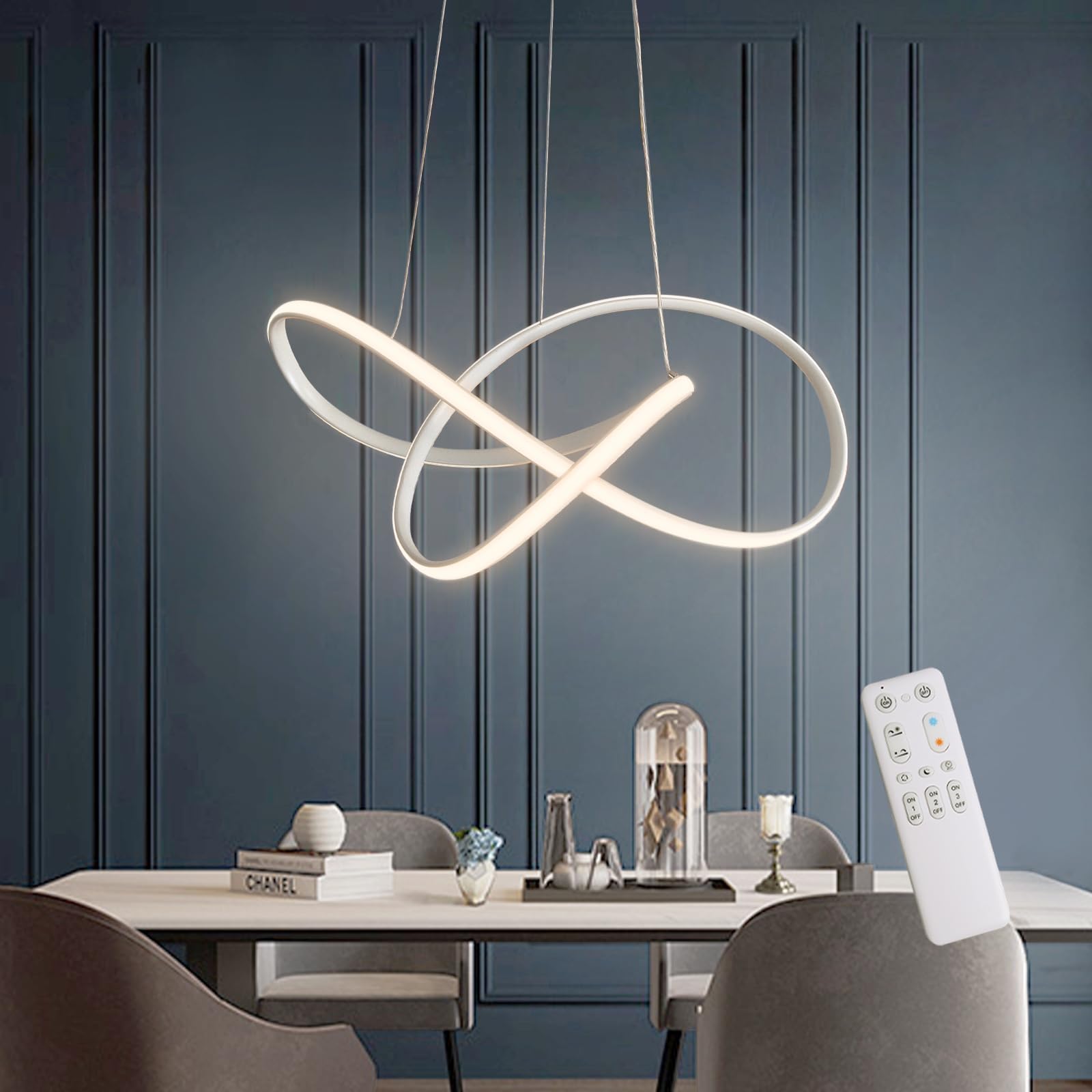 Grote moderne zwarte design hanglamp drie ringen dimbaar - Maroggia Grote moderne zwarte design hanglamp drie ringen dimbaar - Maroggia