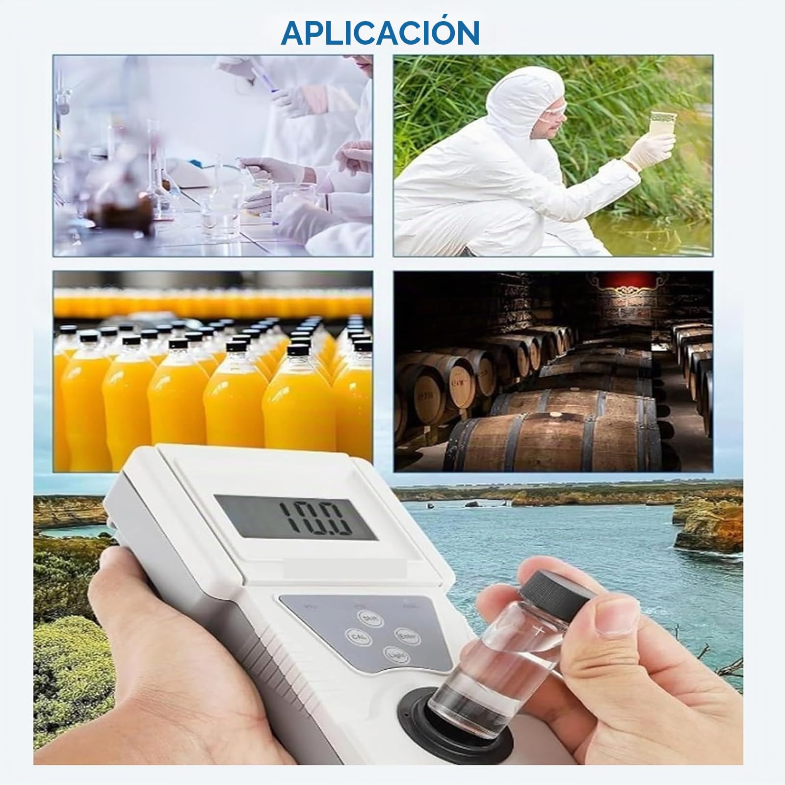 Medidor de Turbidez Portátil, Turbidímetro Digital de Mano con Retroiluminación, Rango de Medición Portátil, para Agua Potable, Piscinas y Laboratorios