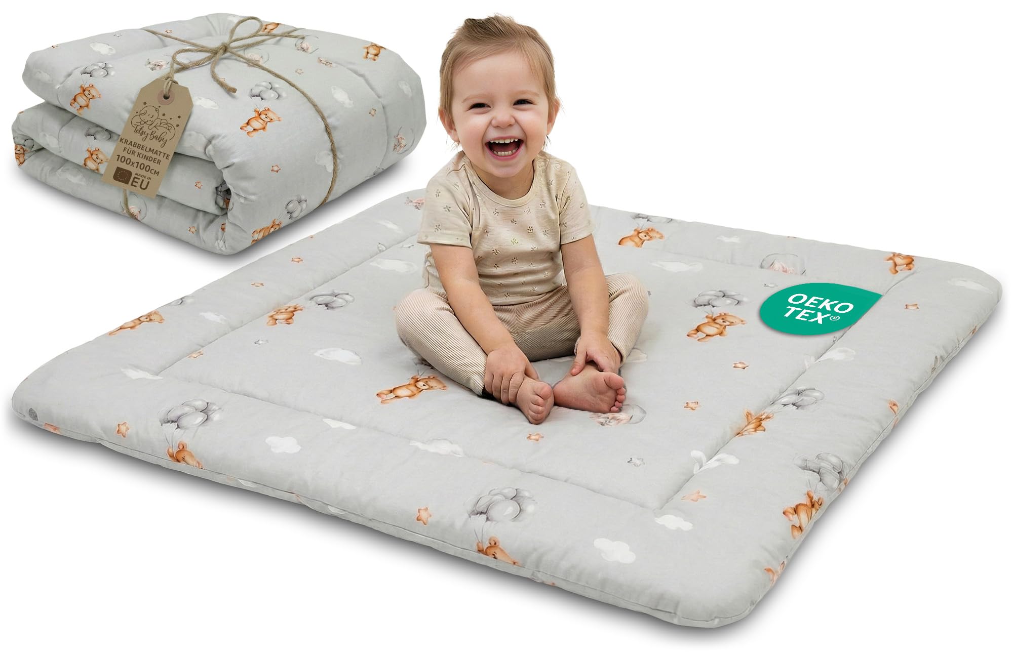 Tapis d'eveil matelas de sol enfant Totsy Baby epais en coton 100cm