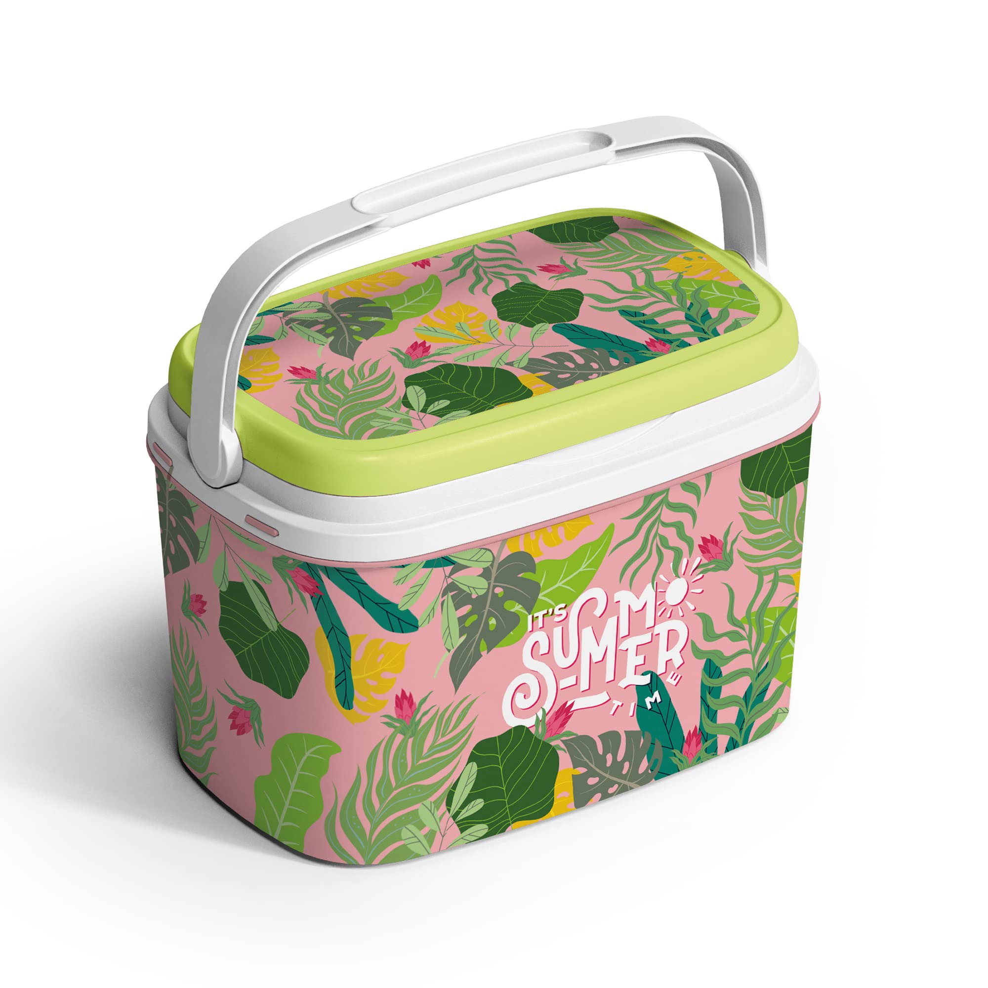 URBNLIVING Large Cooler Box Camping Beach Lunch Picnic Insulated Food Freezer Box (Pink Tropic)