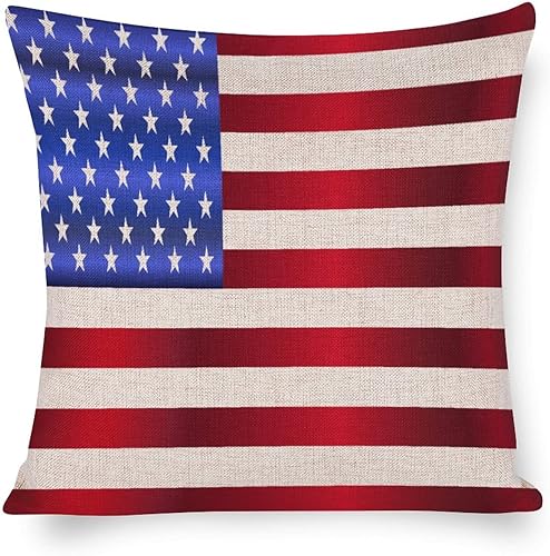 MaSiledy Funda de almohada con estampado de bandera de Estados Unidos, estrellas y rayas, Día de los Caídos, Día de la Independencia, almohadas de MaSiledy Funda de almohada con estampado de bandera de Estados Unidos, estrellas y rayas, Día de los Caídos, Día de la Independencia, almohadas de