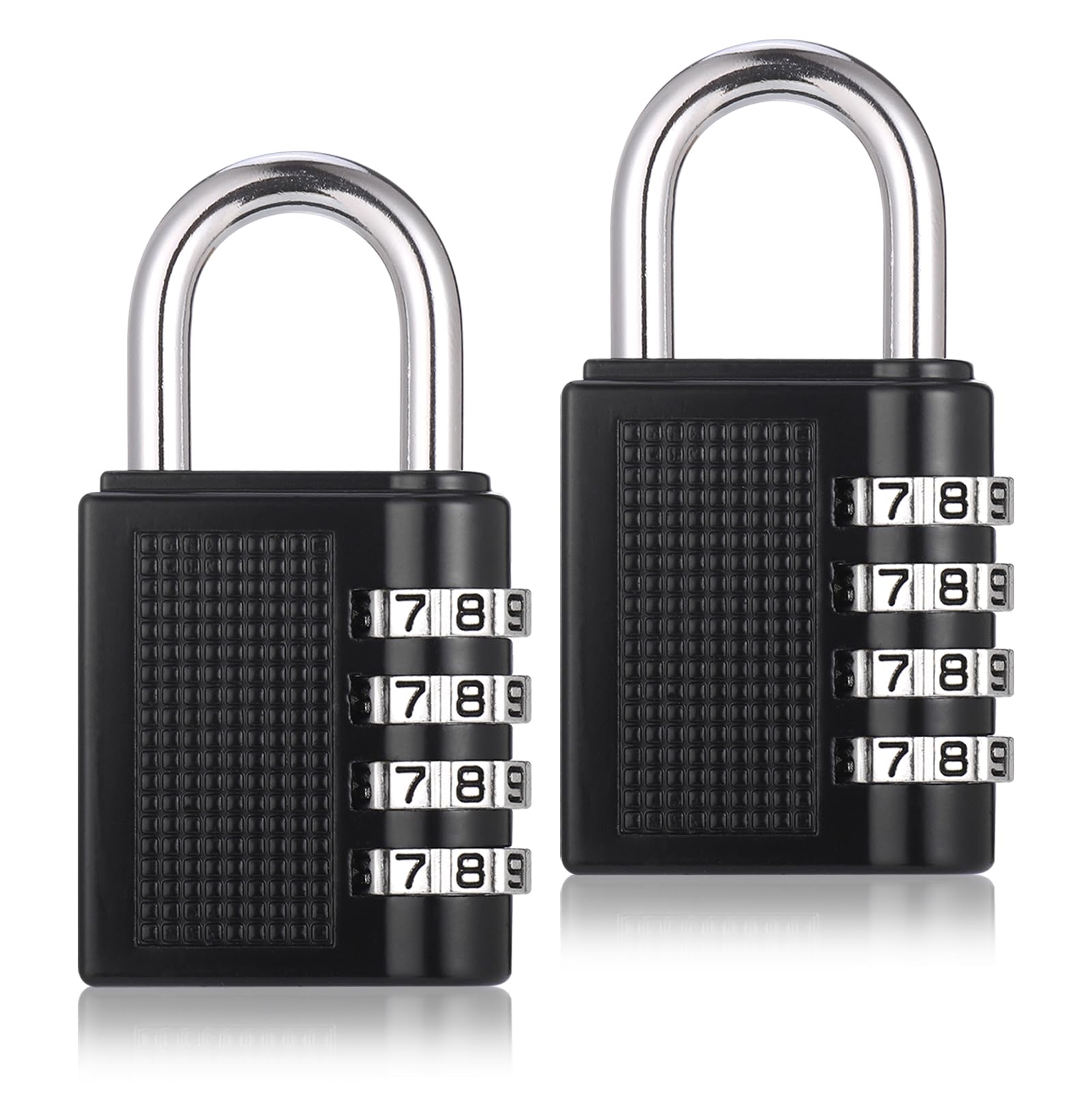2 Pcs Combination Padlock, Heavy Duty Metal Padlock for Gym Locker, Padlocks with Code, Locker Padlocks, Waterproof Combination Pad Lock for Locker Gym Outdoor Gate Shed (B, Black)