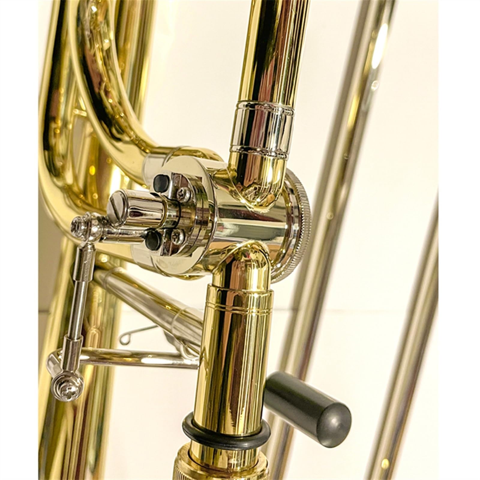 Trombone Si Bémol À Fa En Laiton Épais Laqué Or Avec Boîte De Rangement Et Accessoires Trombon e pour Débutants