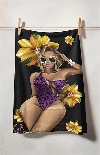 Miniatura 5 de Reality Star - Toalla de playa de microfibra de lujo para viajes, natación, cabaña, piscina, baño, resistente a la arena, tamaño grande, 62 x 31