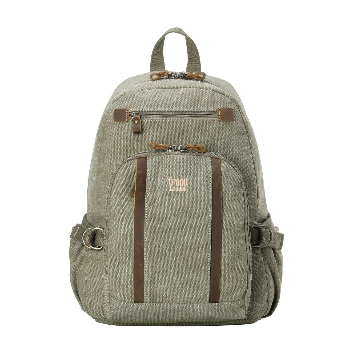 TRP0256 Troop London Classic Canvas Backpack - Medium - Khaki