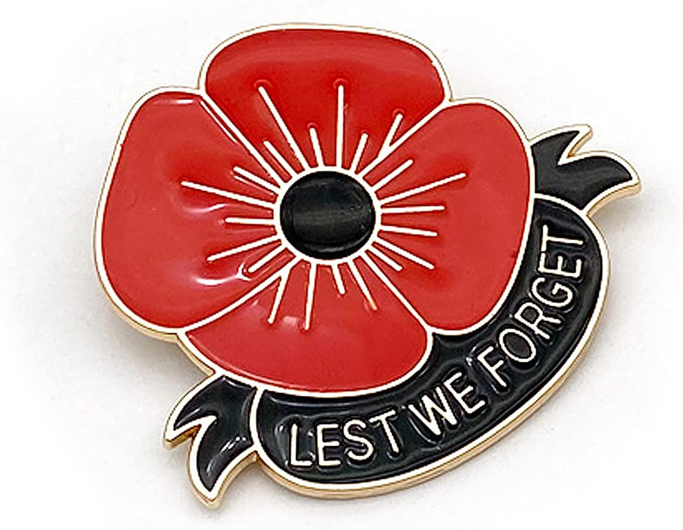 Amazon.com: Lest We Forget Red Poppy Pin for Veterans Day Pin ...