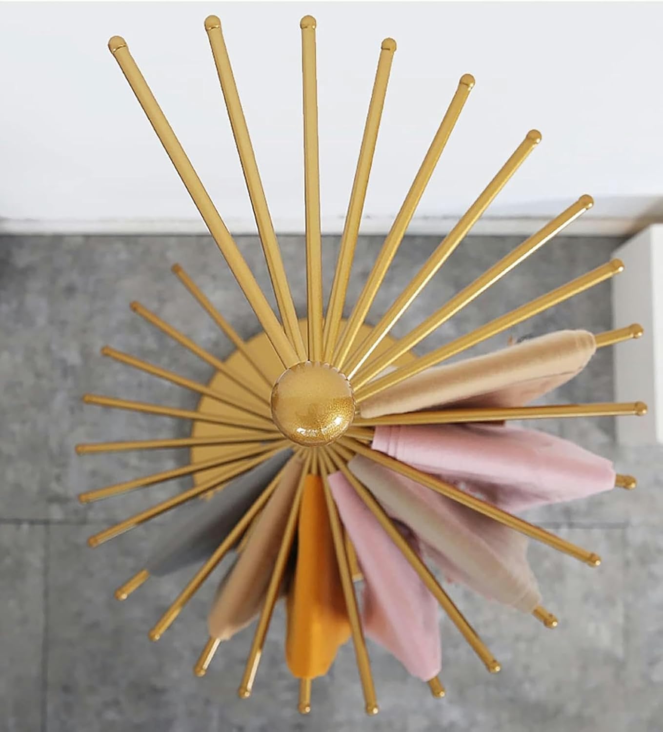 Tall Freestanding Scarf Stand Display with Sturdy Round Base, Large Capacity Modern Space Saver Holder Organizer, Wrapping Paper/Shawl/Pants~/