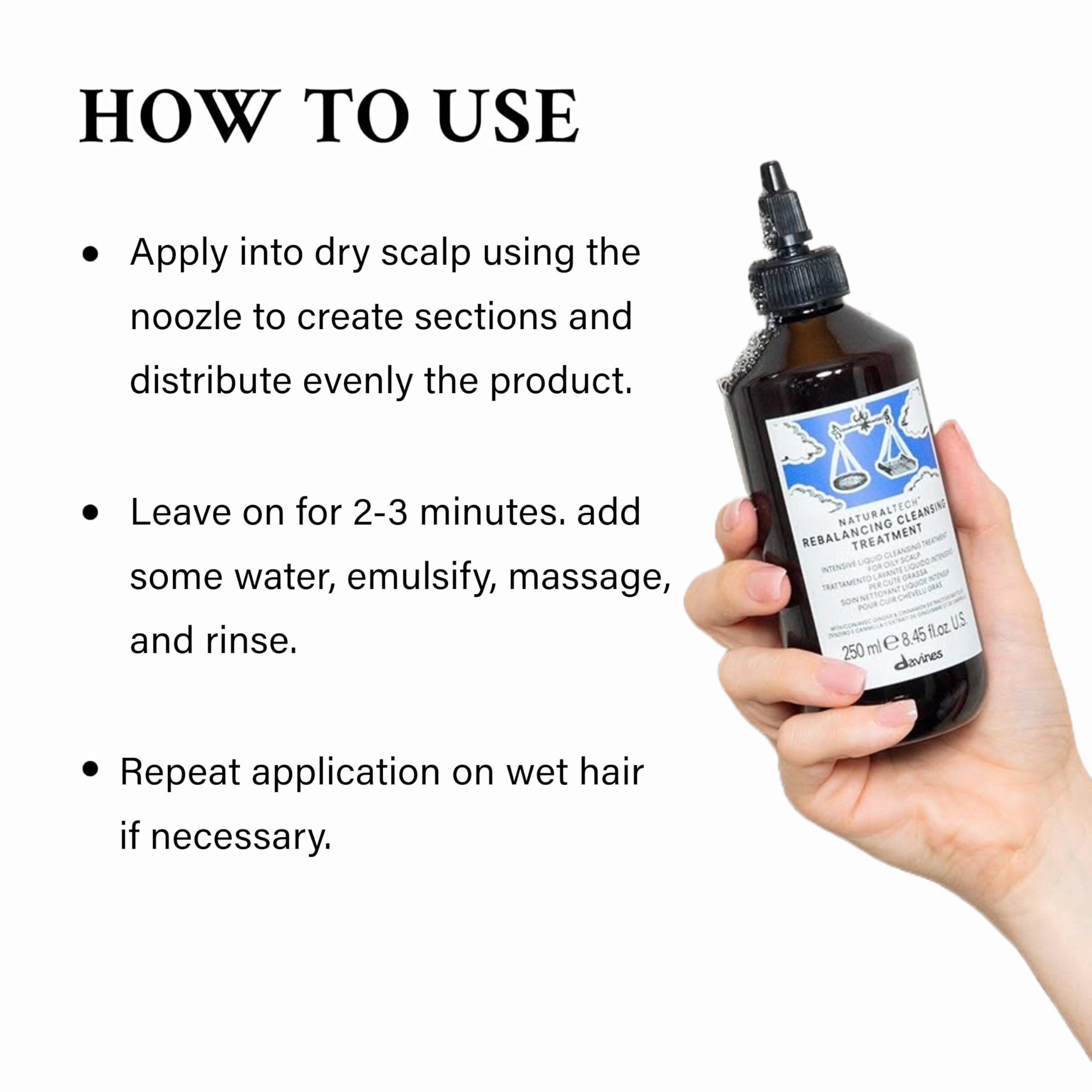 Davines REBALANCING Cleansing Treatment - Trattamento lavante liquido per cute grassa - Riduce l’iperproduzione sebacea - 250 ml