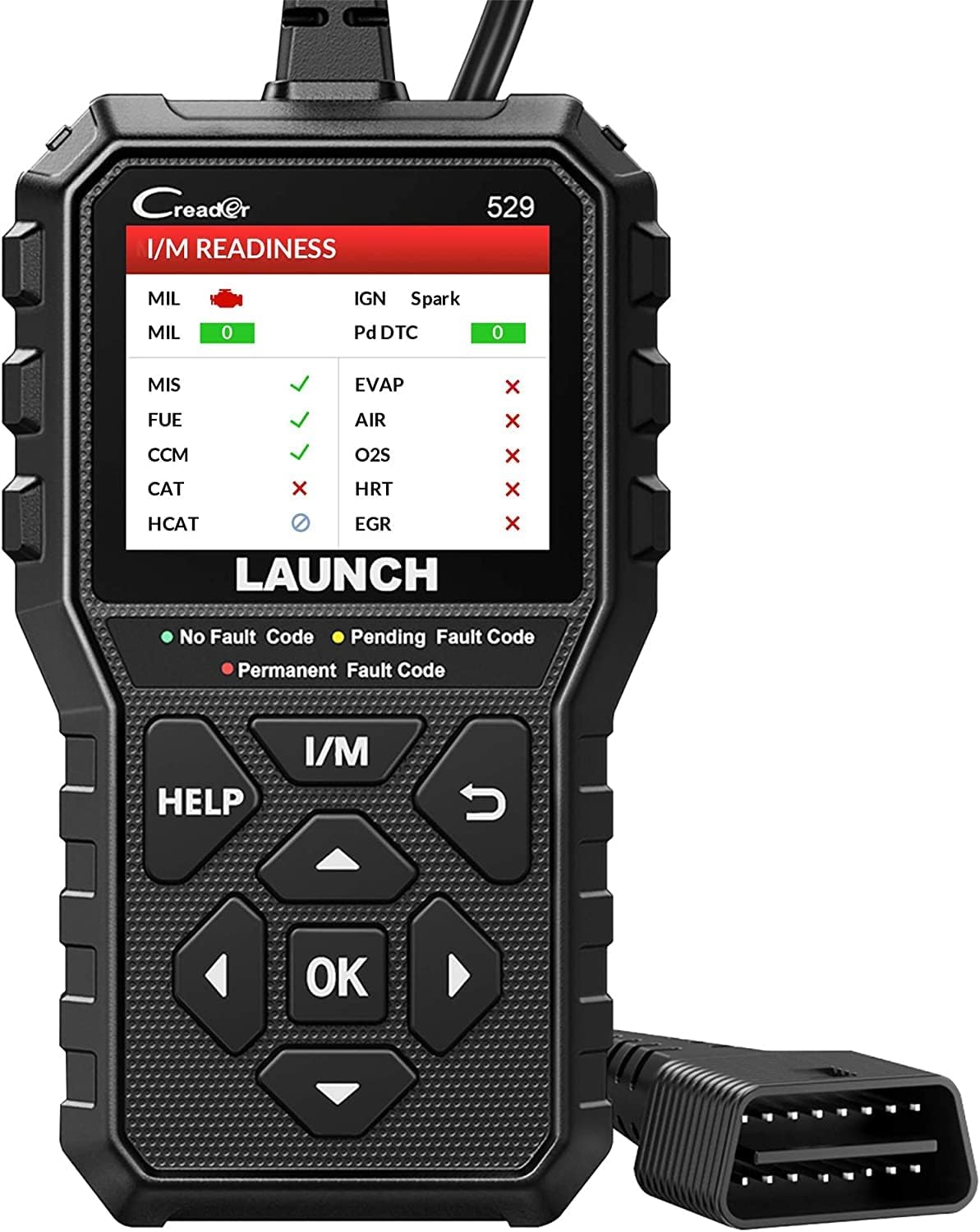 2026 NEW Launch OBD2 Scanner CR529 Code Reader Check Engine Light for All OBDII Car After 1996 Full OBD2 Functions Mode 8, I/M Readiness DTC Lookup Lifetime Free Update Scan Tool [Upgrade Version]