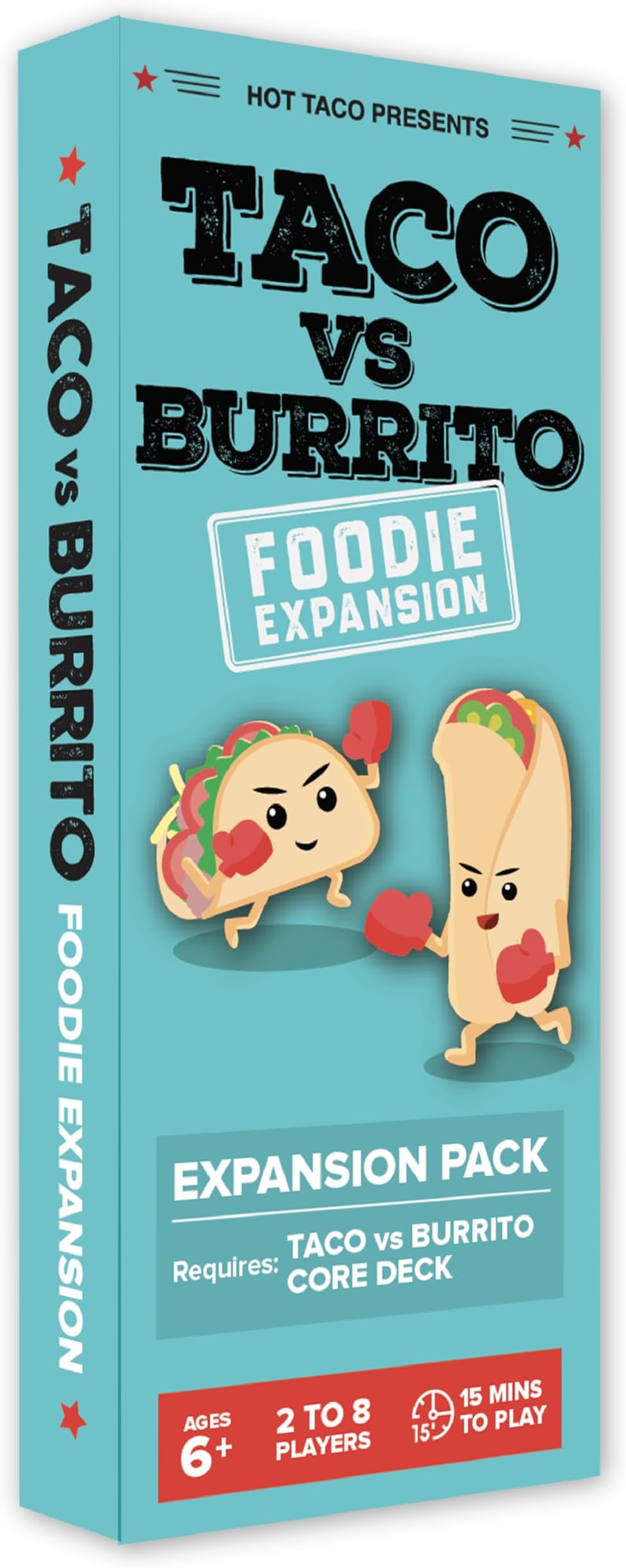 Taco vs Burrito Foodie Edition Expansion Pack - Requires Core Game to Play - Card Game Created by a 7-Year-Old and Perfect for Families