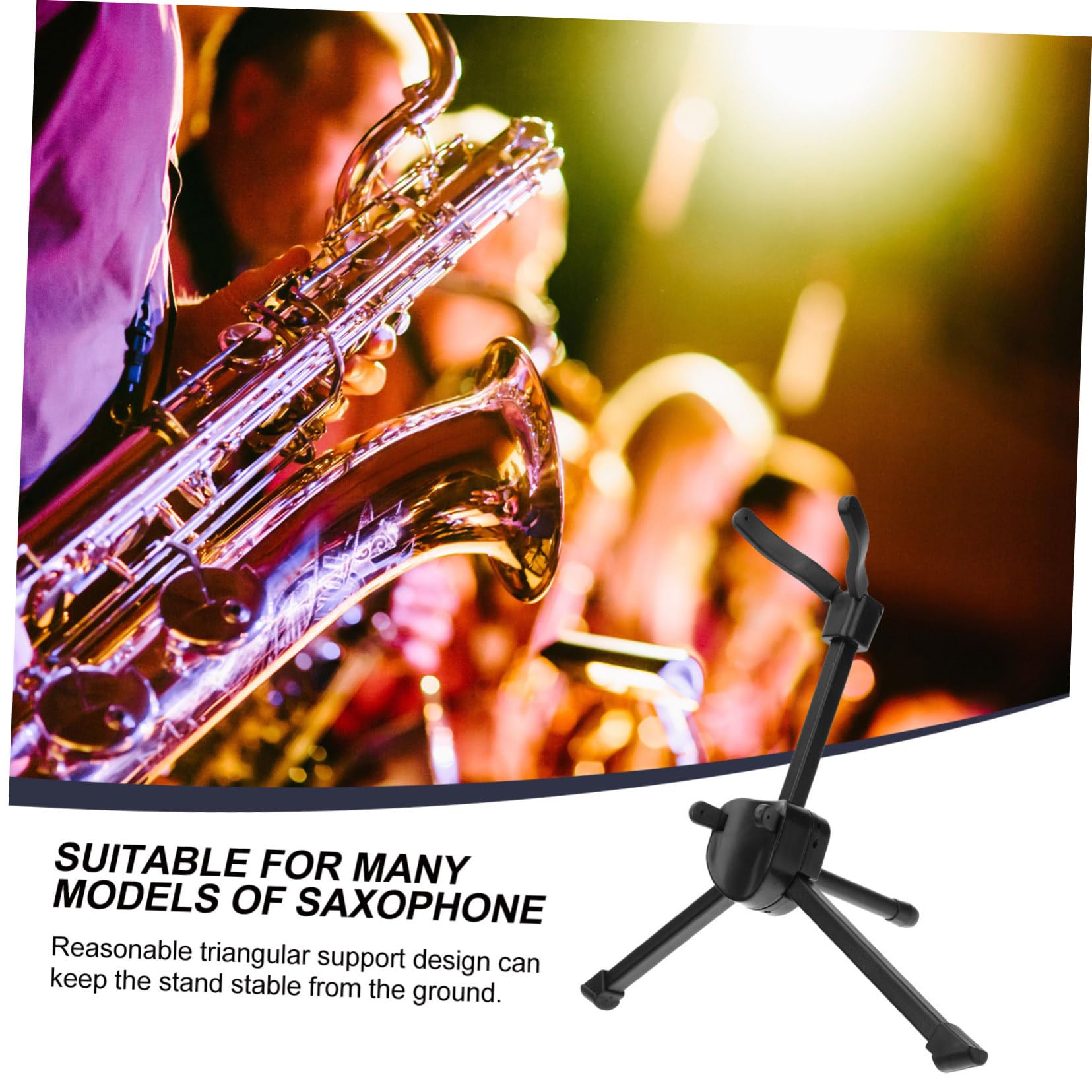 TOYANDONA Robuster Saxophonhalter aus Metall und Abs mit Aufbewahrungstasche Tragbar und Praktisch für Zuhause und Ausstellung Zusammenklappbarer Tenorsaxophonständer in Schwarz