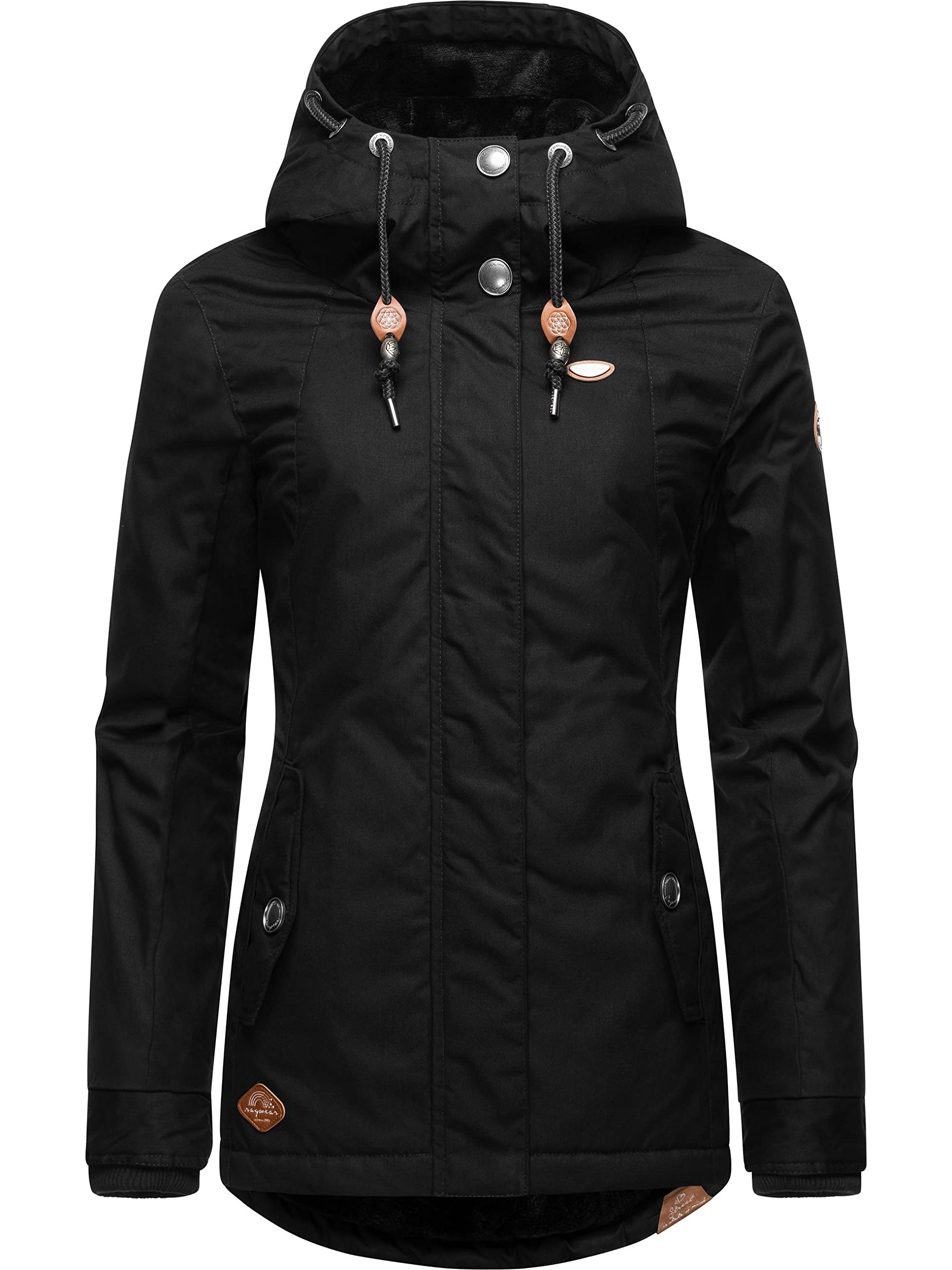 Ragwear Damen warme Winterjacke Monade Intl Black22 Gr. L
