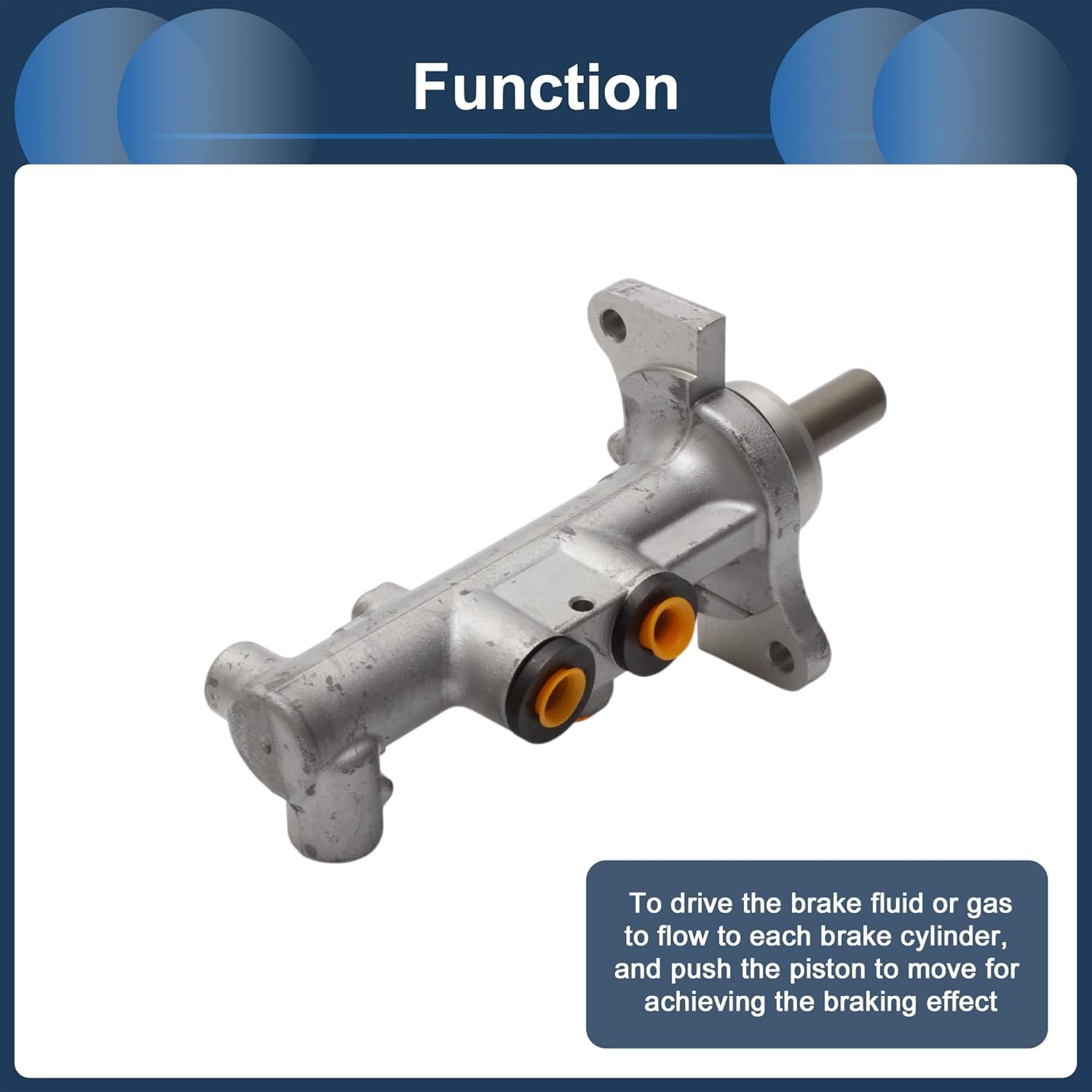 Brake Master Cylinder No.CT4Z2140A for Ford Edge 2007-2014 Hydraulic Master Cylinder Silver Tone Aluminum Alloy 1 Pcs