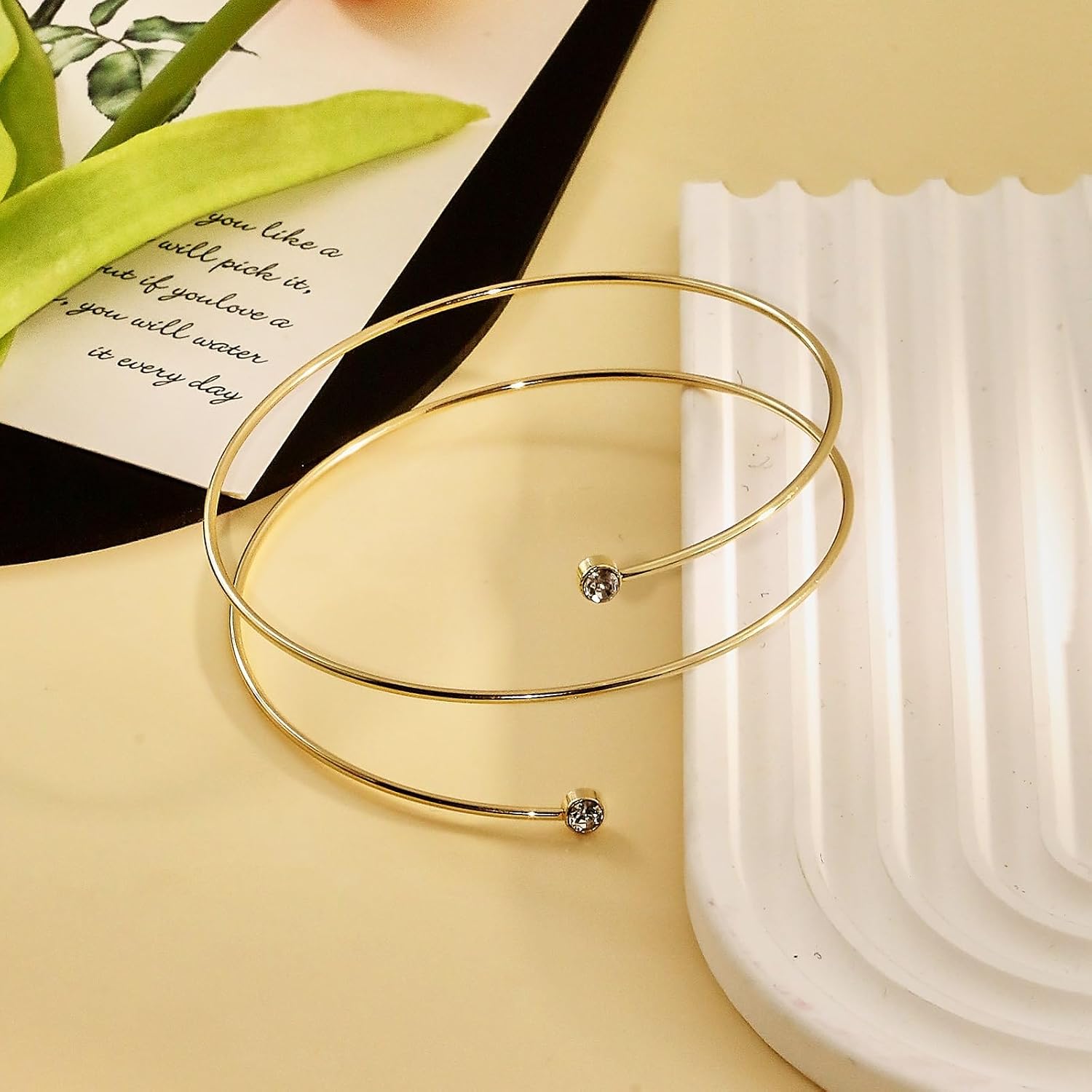 Arm Cuff Jewelry for Women Arm Bracelet Upper Gold Silver Rhinestone Arms Cuff Set Adjustable Minimalist Accessorie