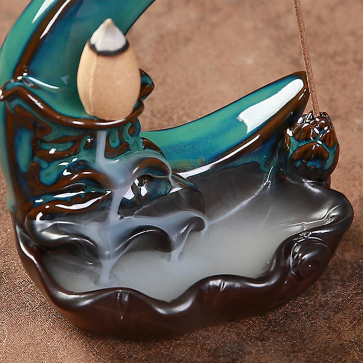Räuchergefäß Backflow Weihrauch Keramik Räucherstäbchen Räucherstäbchenhalter Aromatherapie Adlerholz Sandelholz Brenner Home Deko