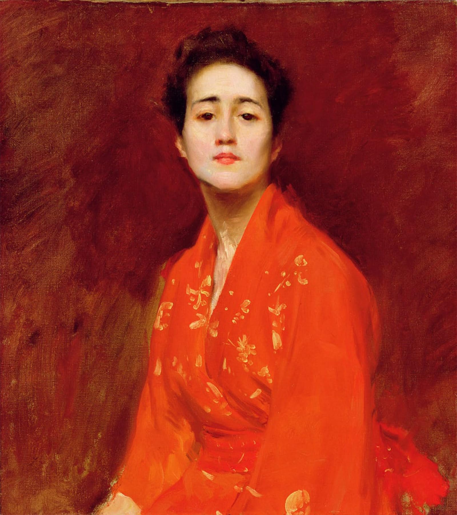 SERENDIPITP Vintage Wall Art Canvas Nordic Poster Canvas Print Picture Study of Girl in Japanese Dress by William Merritt Wall Art Poster for Home Decor 60x90cm