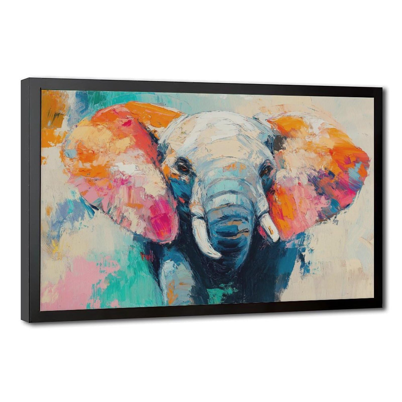 Bareronor Watercolour Elephant Poster Canvas Poster Bedroom Decor Landscape Office Room Decor Gift 24" L X 36" W