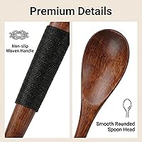 Vista 6 de Juego de 2 agitadores de café largos de madera hechos a mano retro con brida para cables