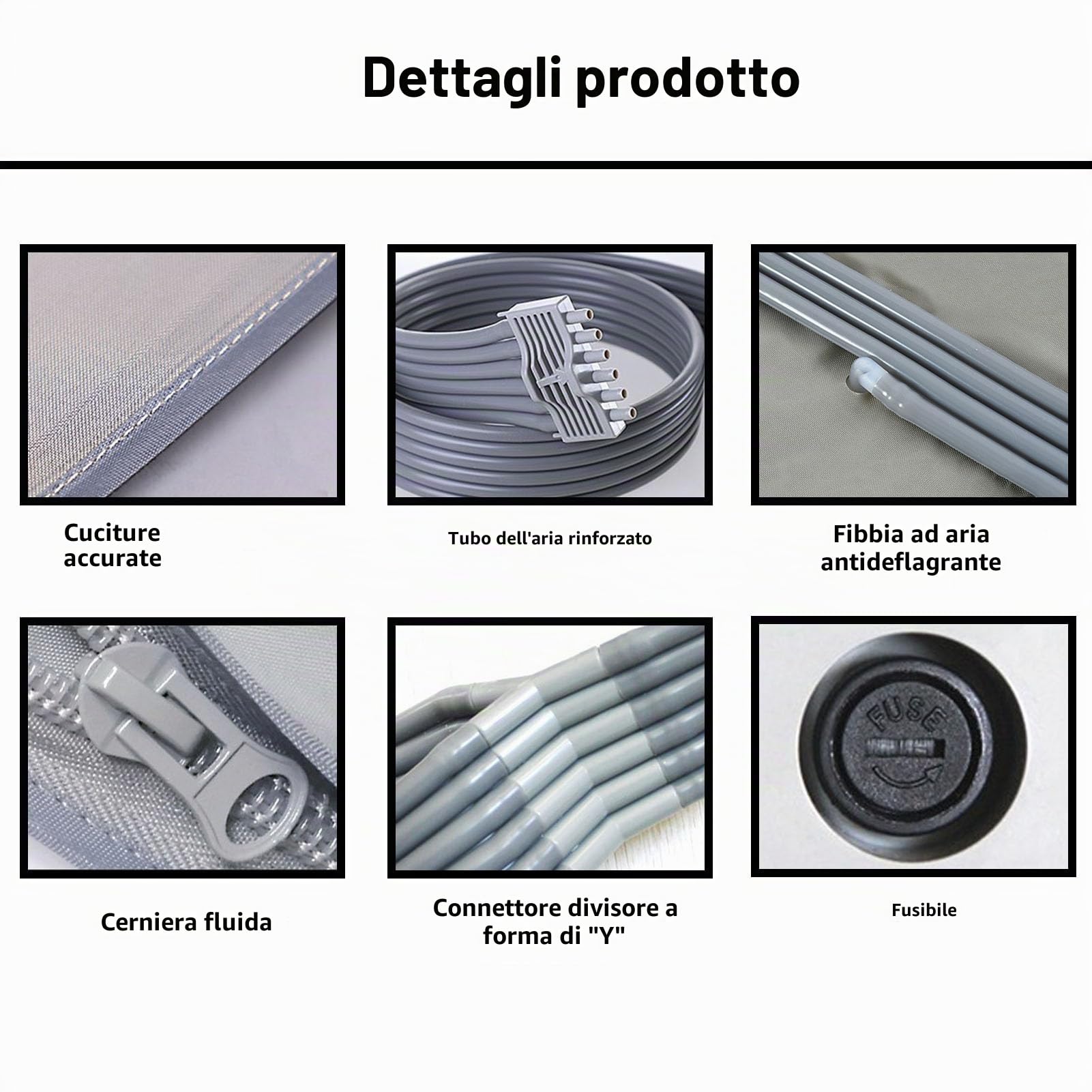 Pressoterapia per Casa Linfodrenaggio con 6 Airbag, Massaggiatore Elettrico a Compressione d'Aria Gambe E Addome E Braccio Piedi, Miglioramento Circolazione (Grey, 6 Camere)