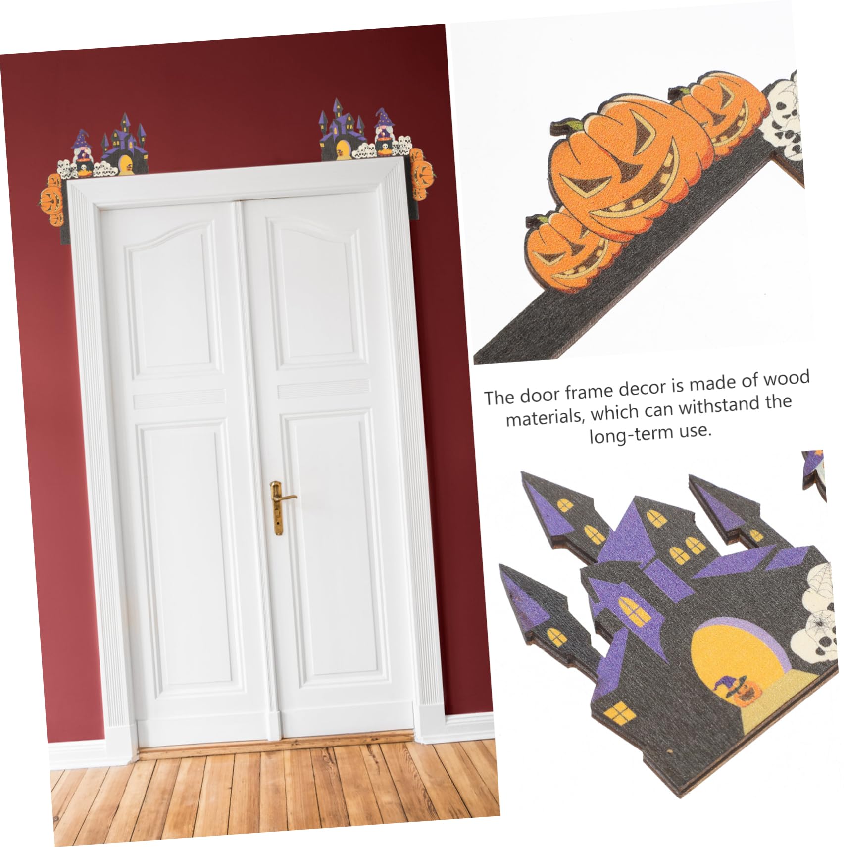Cabilock 5 Set di Decorazioni per Cornici per Porte E Finestre di Halloween Ornamenti per Feste Materiale in Legno Sicuro Ornamenti Unici per La Casa Decorazioni Festive