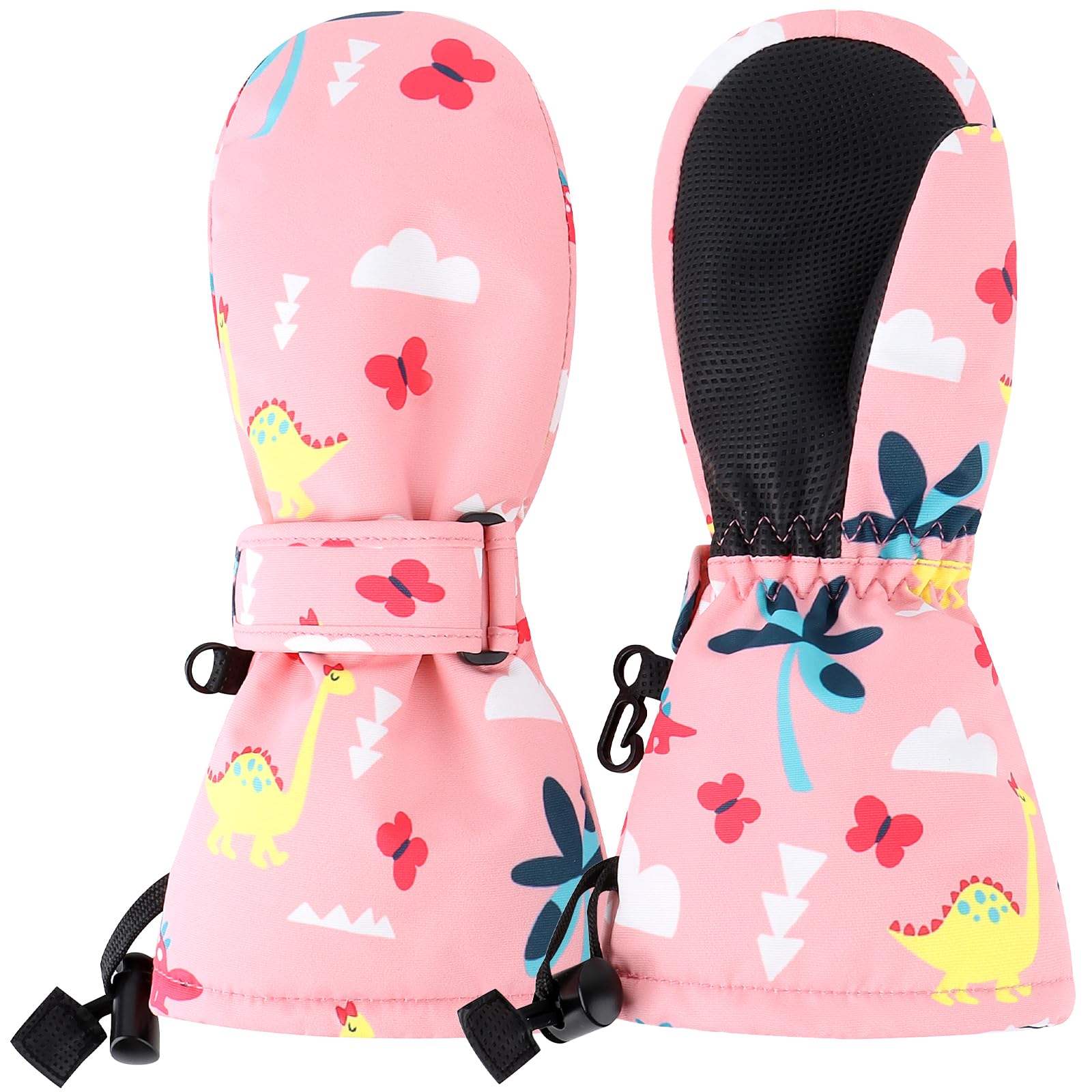 Duoyeree Toddler Winter Gloves, Waterproof Fleece Lined Ski Mittens 1-6Y