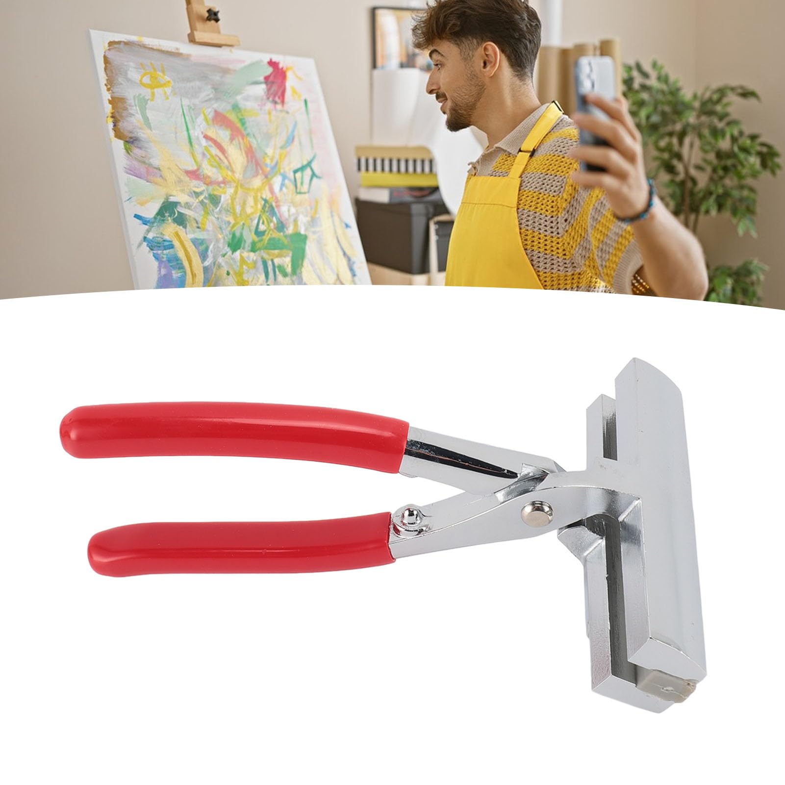 Canvas Stretching Pliers, Spring Load Canvas Pliers Set Ergonomic Rubber Grip Wide Mouth for Artist for Studio