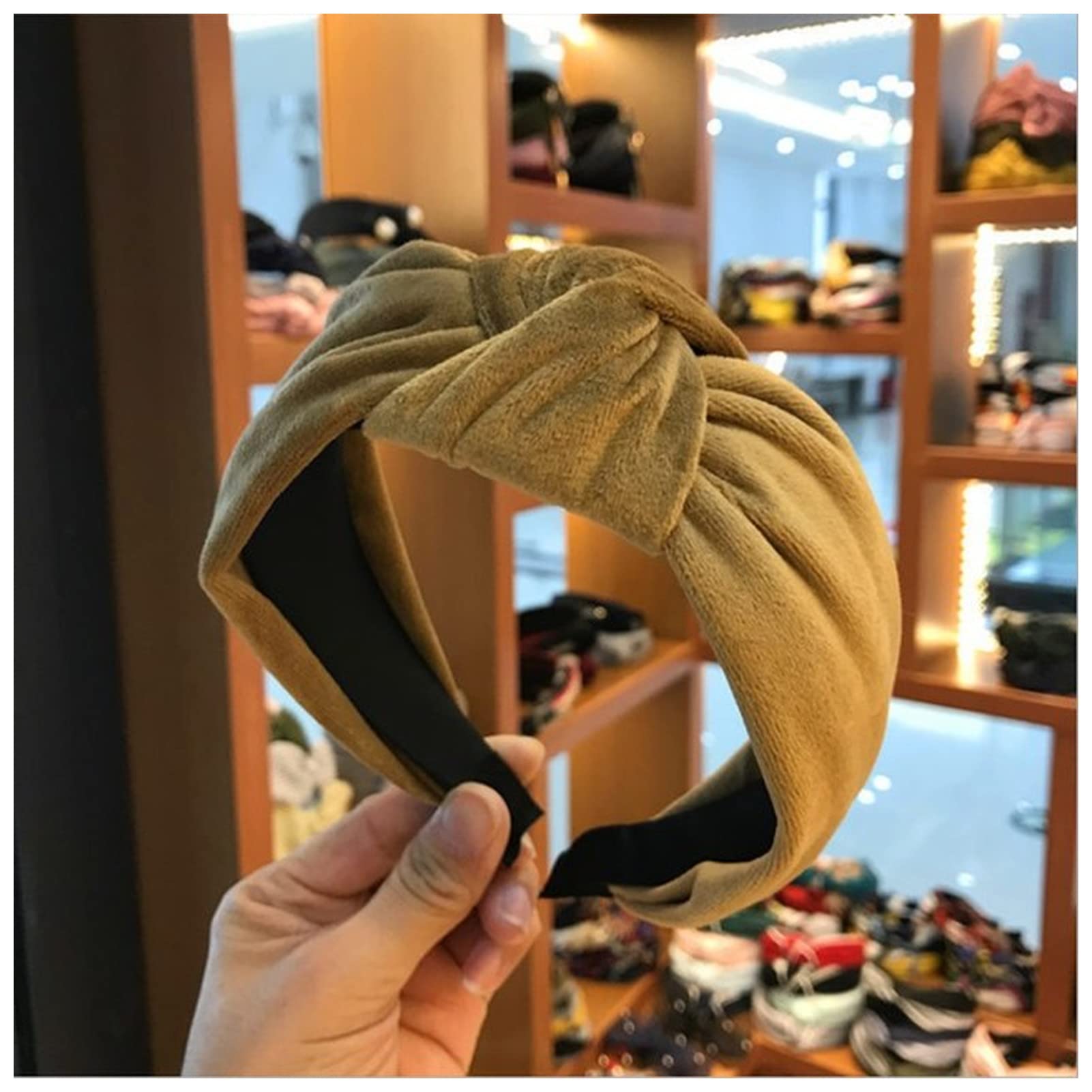 Pałąk z lat 20. XX wieku Butikowe akcesoria do włosów Damskie aksamitne wiązane na środku Szerokie boczne opaski na głowę Moda Dzika opaska do włosów Mycie Sportowa obręcz do włosów Nakrycia głowy O