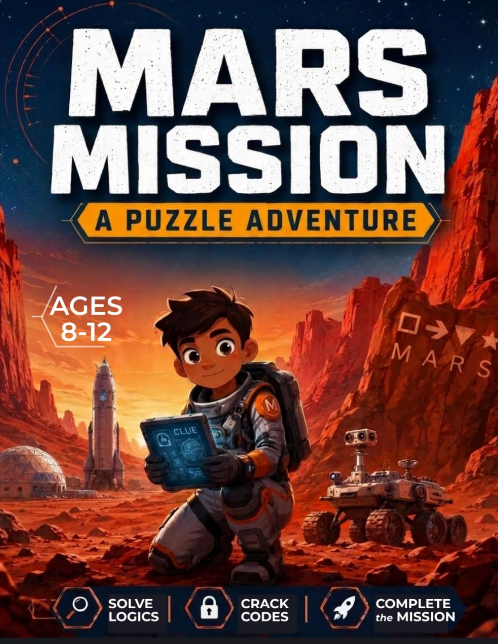 MARS MISSION ADVENTURE: A Space Activity Book for Kids Ages 8-12: Puzzles, Mazes, Codes, and Astronaut Challenges