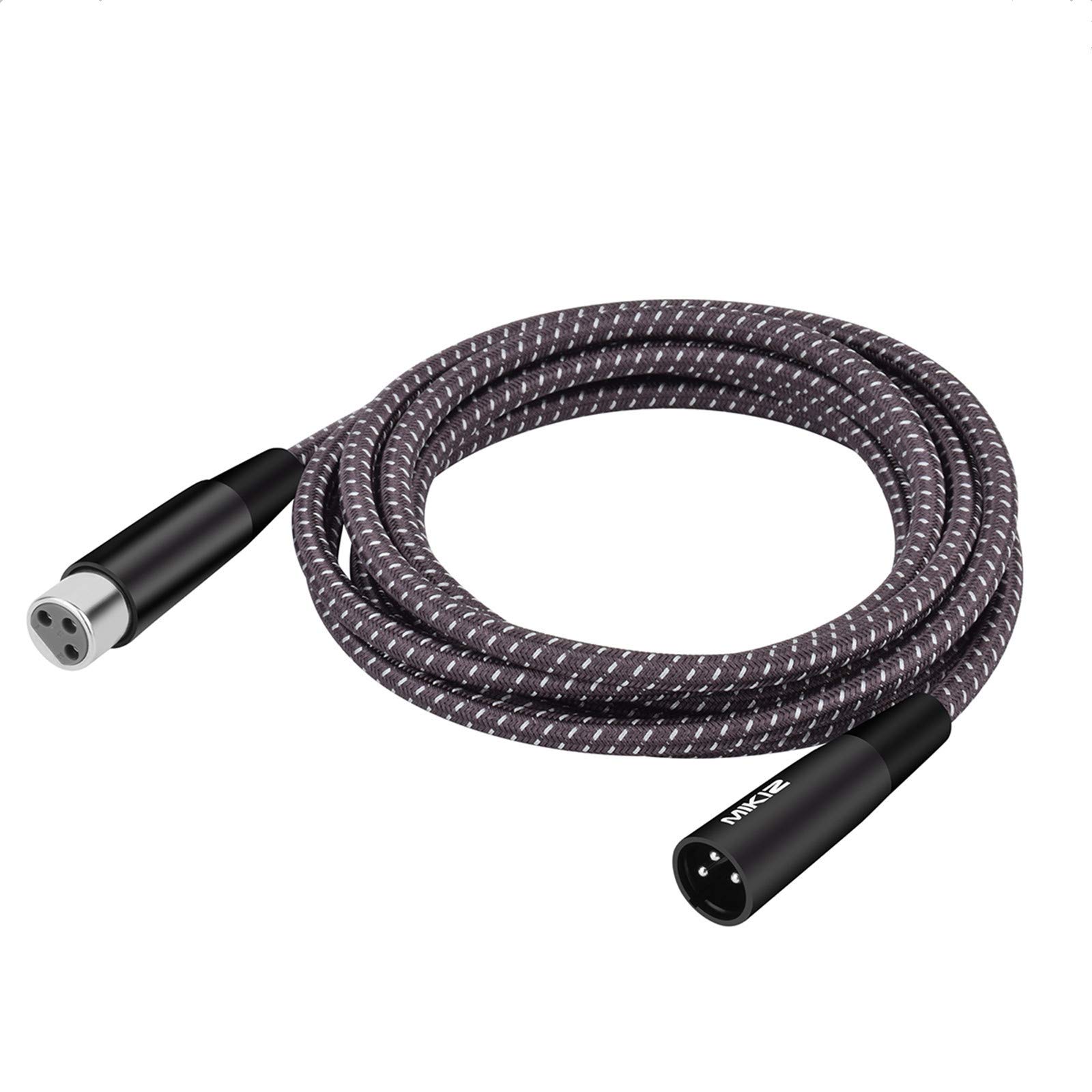 10ft XLR Cables Braided 2 Pack XLR Microphone Cables 3 Pin Male to Female Durable Patch Cords, Anti-tangling
