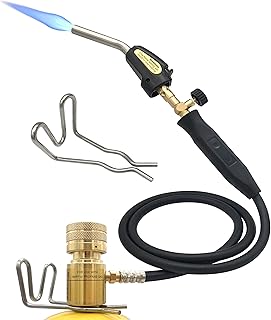 MAPP Propane Torch, Fox Alloy Welding Propane Torch with Self Ignition Trigger and 3.6FT Hose Fit, Mapp Gas Torch with Adjustable Flame Control Knob Easily Size Flame for Heating Soldering Brazing