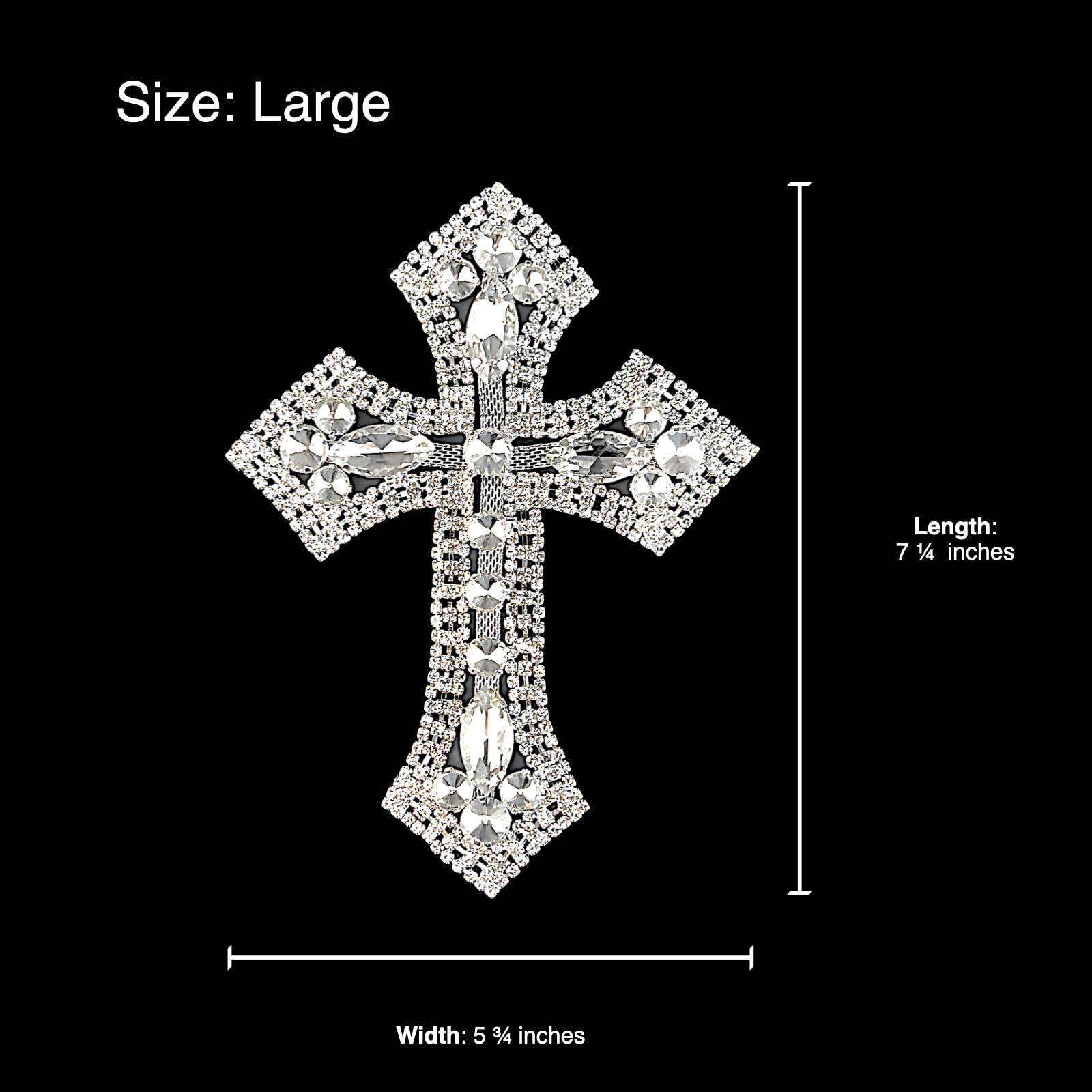 Amazon.com: Rhinestone Cross Applique with Crystal Shine for