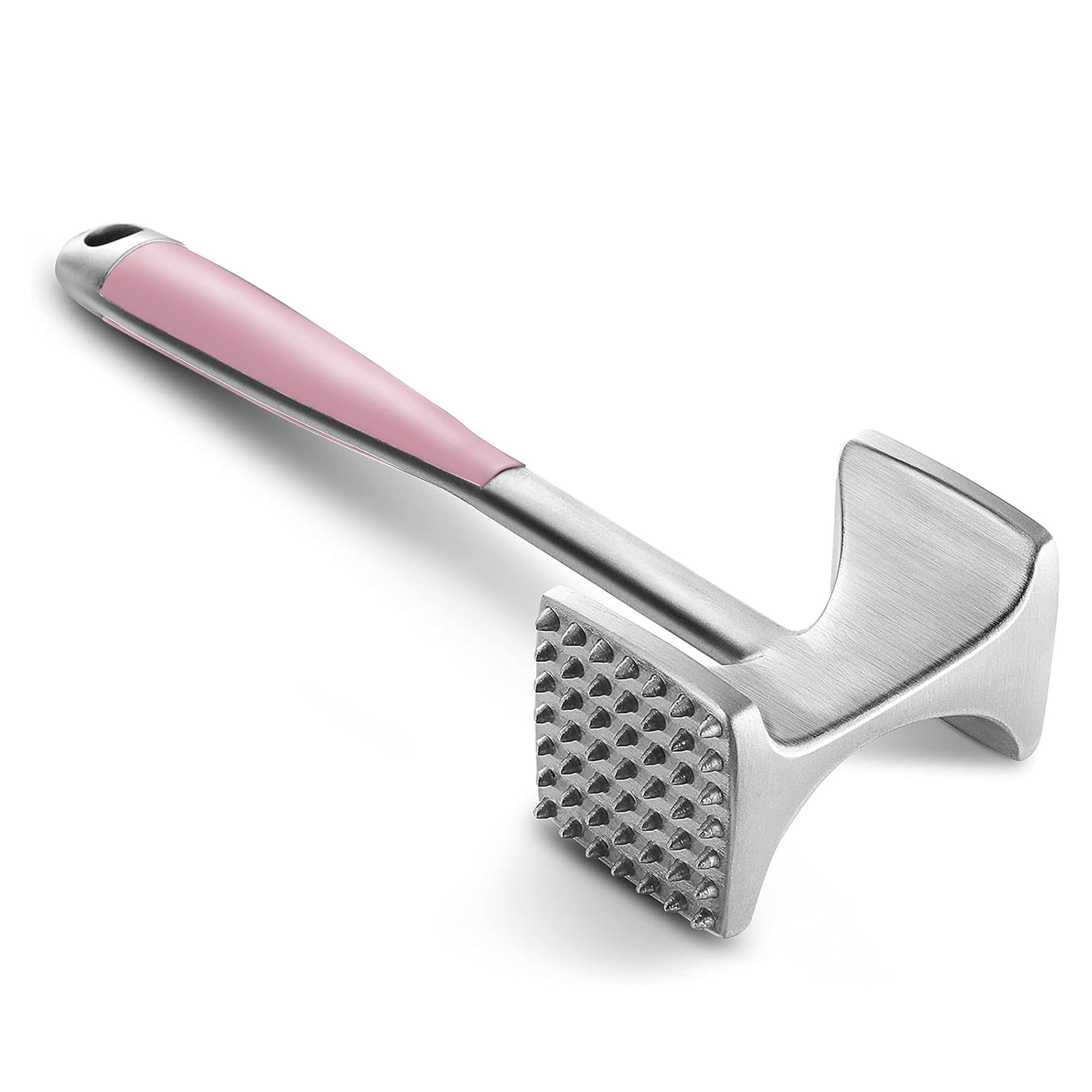 KITEXPERT Meat Tenderizer Hammer with Comfortable-Grip Handle, Dual-side Mallet for Kitchen, Heavy Duty Pounder For Tenderizing Steak, Beef and Fish, Pink