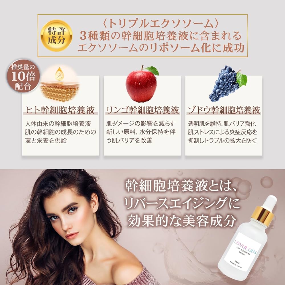 定価16,500円 新品 LOVULOUS 美容液 トリプルエクソソームセラム Amazon | 【3種のエクソソームで次世代のスキンケアを】LOVULOUS
