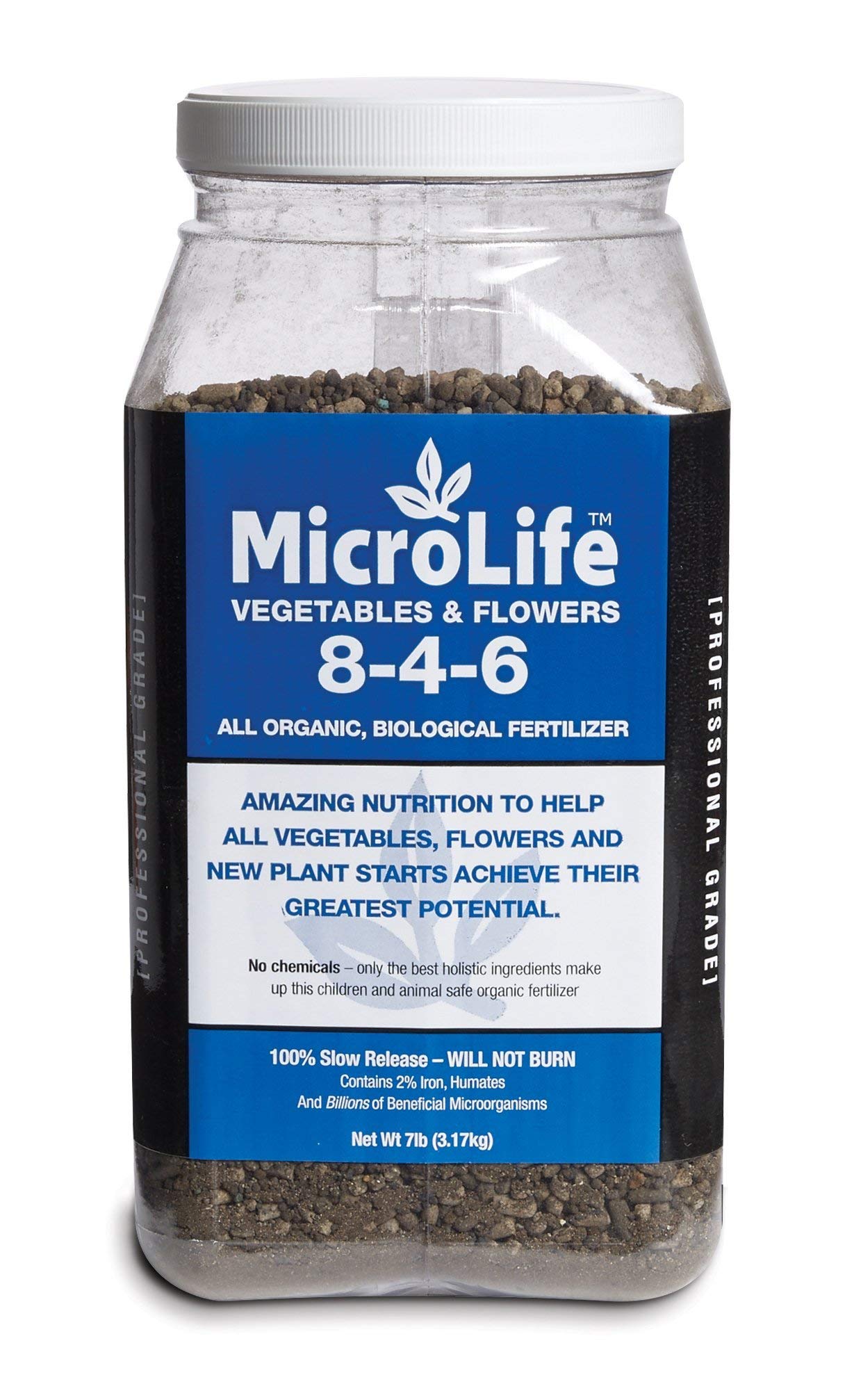 Organic Fertilizer Multi Purpose For All New & Established Vegetables, Flowers Trees and Bushes Professional Grade by Microlife Granulated (8-4-6) 7LB