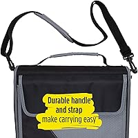 Vista 4 de Five Star® Carpeta de 3 anillos con cremallera, anillos redondos de 3 pulgadas, negro/gris