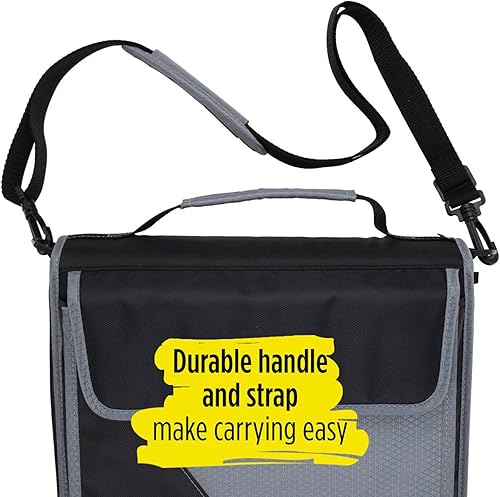 Miniatura 5 de Five Star Carpeta de 3 anillos con cremallera, anillos redondos de 3 pulgadas, negrogris