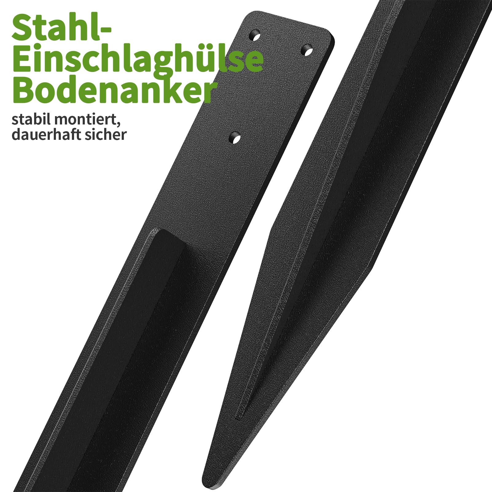 KHAMAL Einschlaghülse Bodenhülse 4er-Pack – Stabil Einschlagbodenhülse Schaukeln, Gartenzäune & Markisen auf jedem Untergrund (41x4 cm)