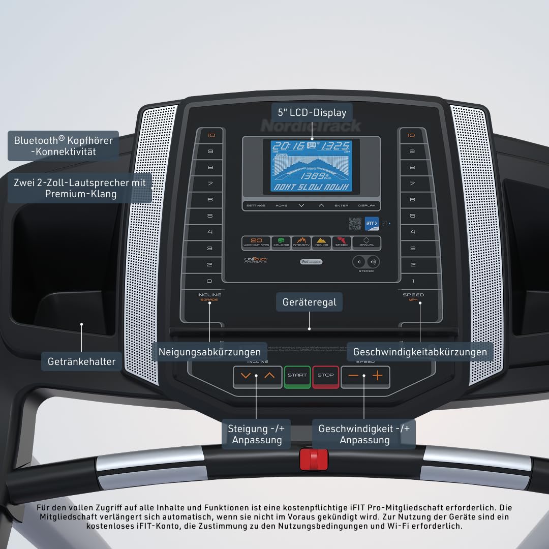 NordicTrack T-Serie Laufband für Zuhause | Klappbar | bis zu 12% Steigung & 20 km/h | Display mit 10.000+ Trainings über iFIT-Platform | Smart Fitness für Zuhause