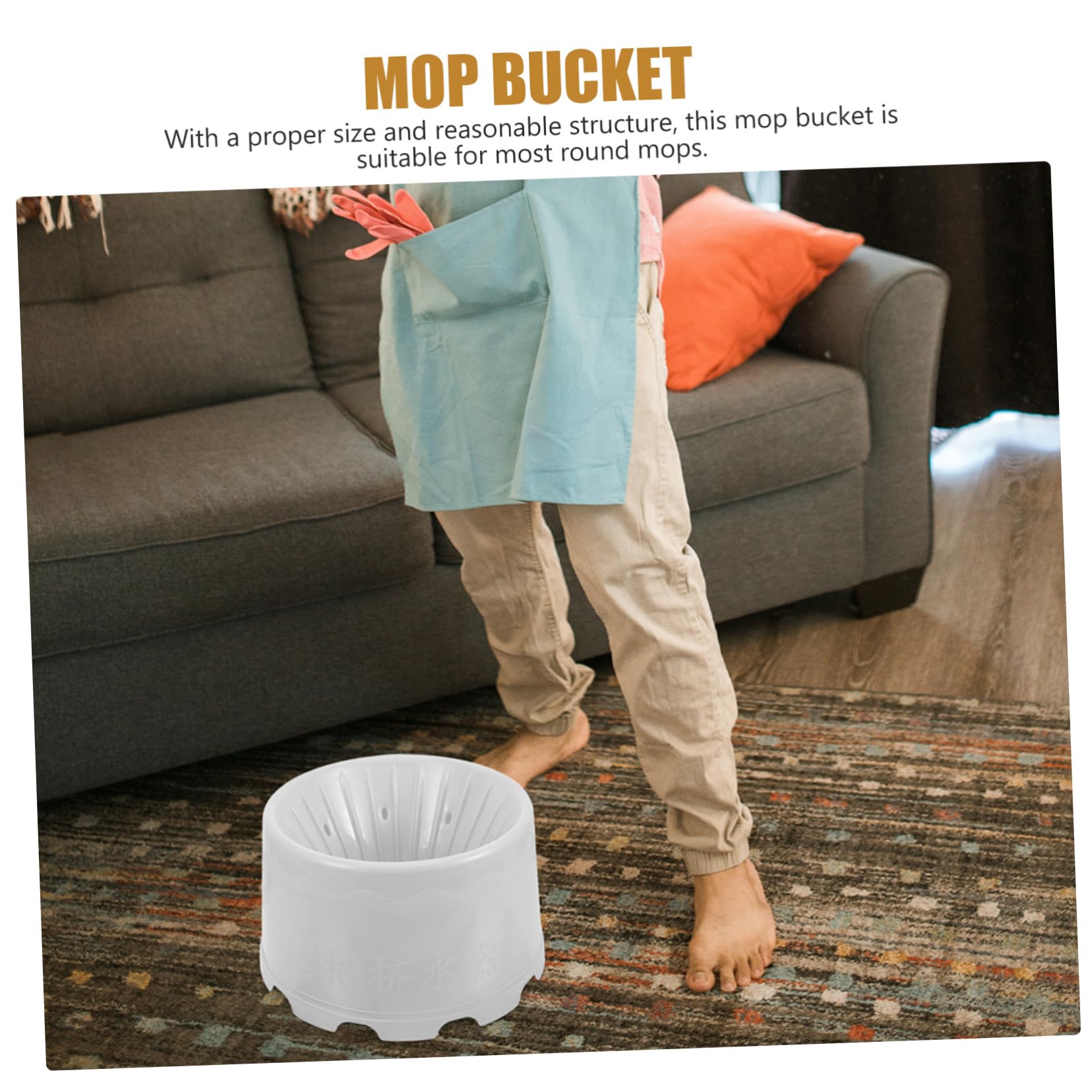 Putzeimer mit Abflusslöchern aus Kunststoff für Mopps