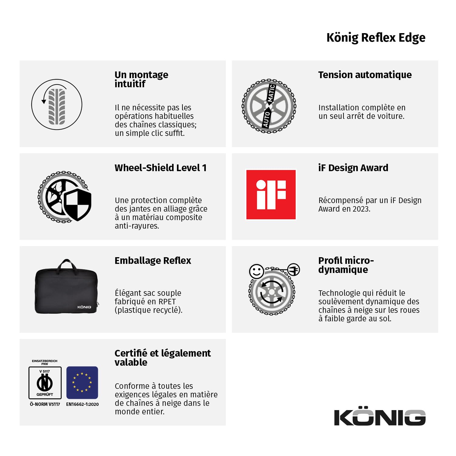 Chaînes à neige Konig Reflex Edge 602
