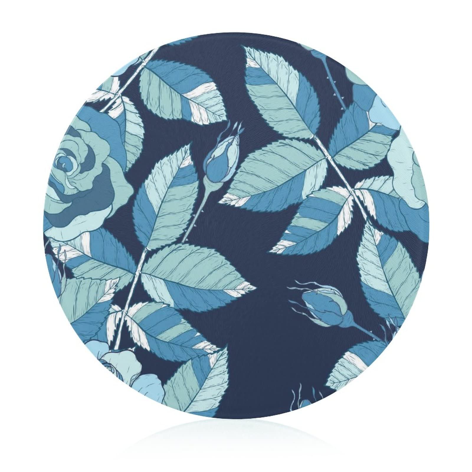 Planche à découper en verre Feuille Bleue anti-tache plateau cuisine