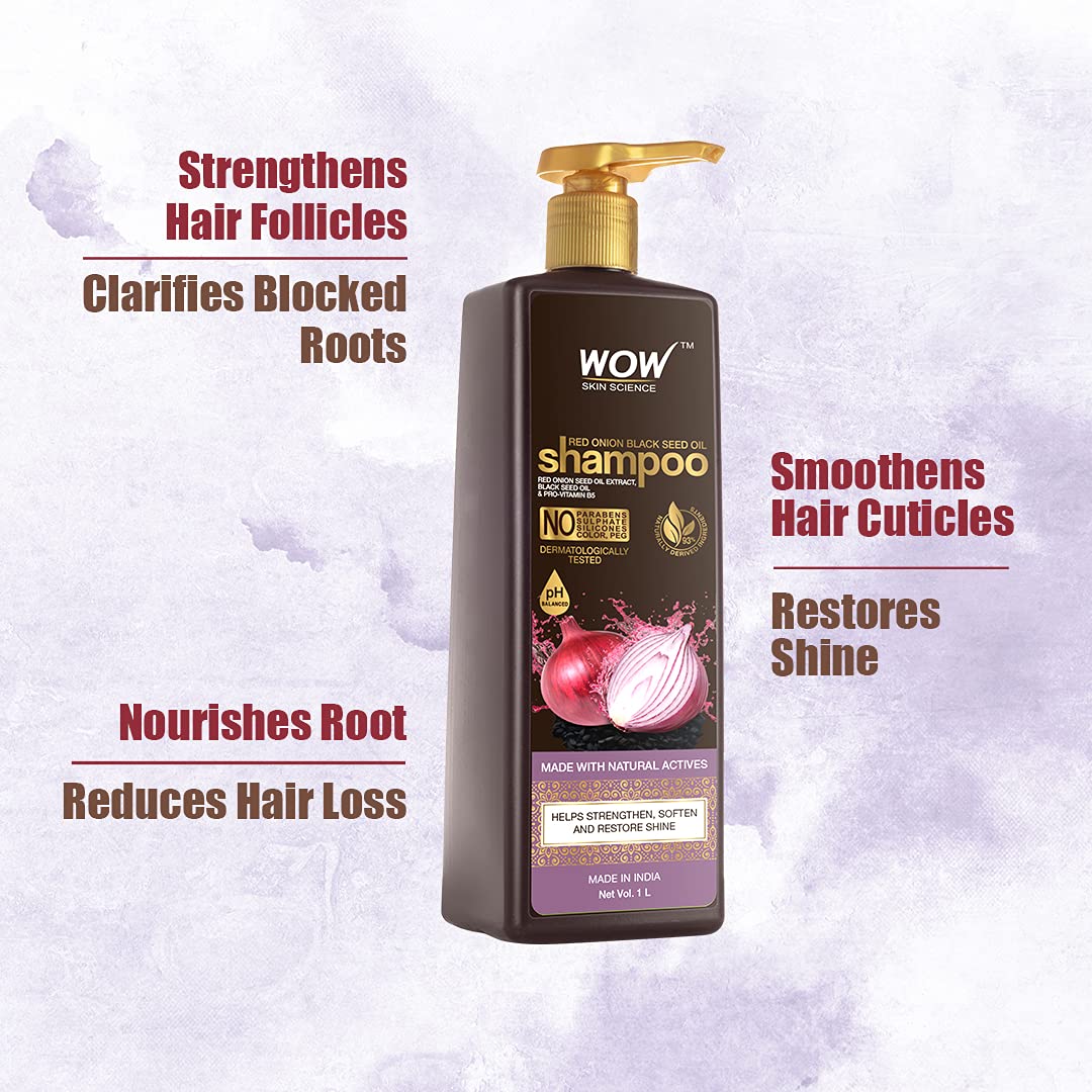 WOW Skin Science Onion Shampoo for Hair Growth and Hair Fall Control With Red Onion Seed Oil