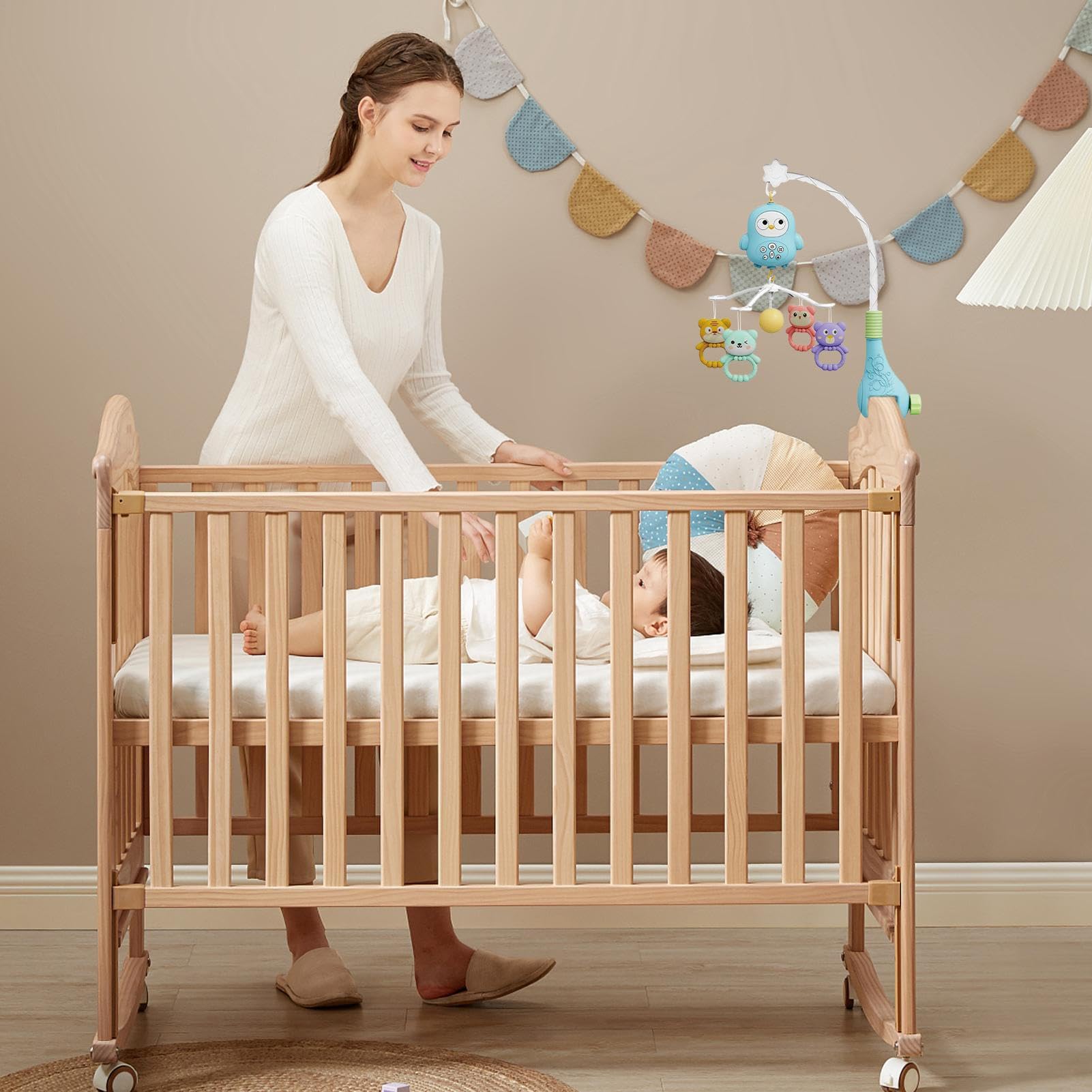 Mobili per Culla Carillon Musicale per Lettino con Melodie | Sonaglio per Lettini Bambini Camera da e Soggiorno