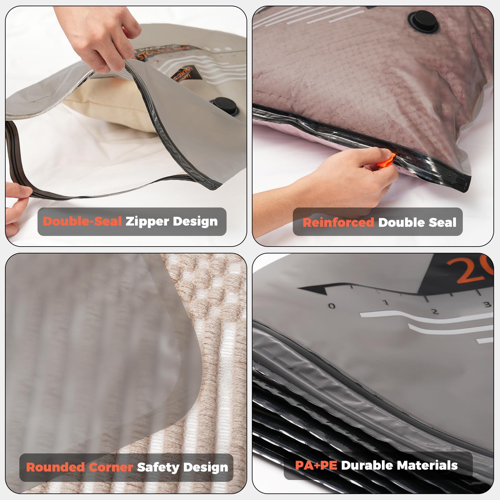 Reise-Vakuum-Aufbewahrungsbeutel mit wiederaufladbarer, kabelloser Pumpe, tragbare Kompressionsverpackungsbeutel, platzsparende Verpackungsbeutel für Reisen, Vakuumbeutel für Zuhause, Kleidung