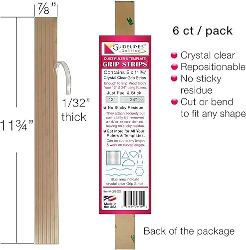 Miniatura 5 de Guidelines4Quilting Kit de actualización de regla de edredón y paquete de tiras de agarre