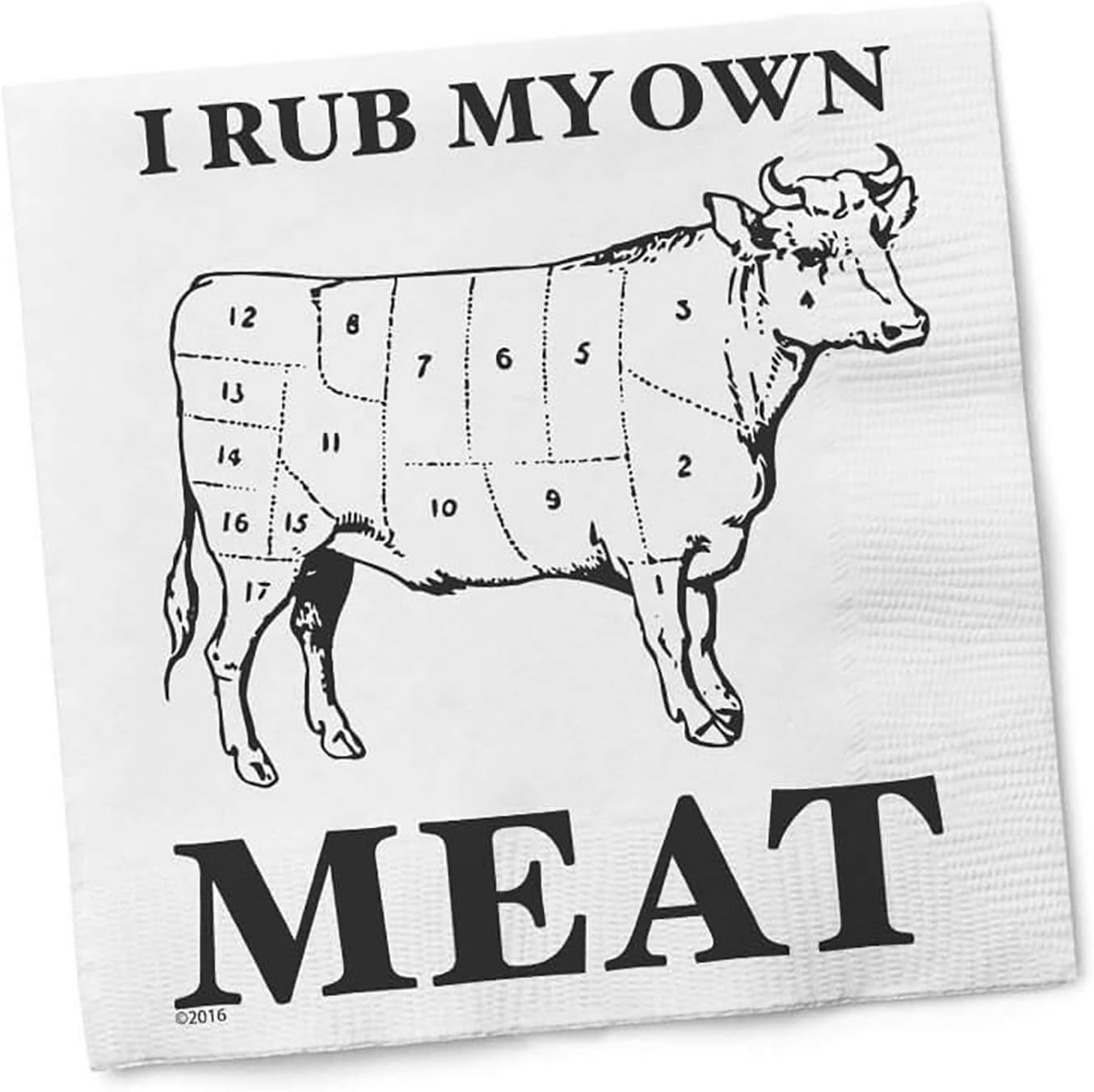 Funny Cocktail Napkins - I RUB MY OWN MEAT - Boutique Cocktail Napkins - Perfect for any Celebrations 5"X5" (20 Pack)