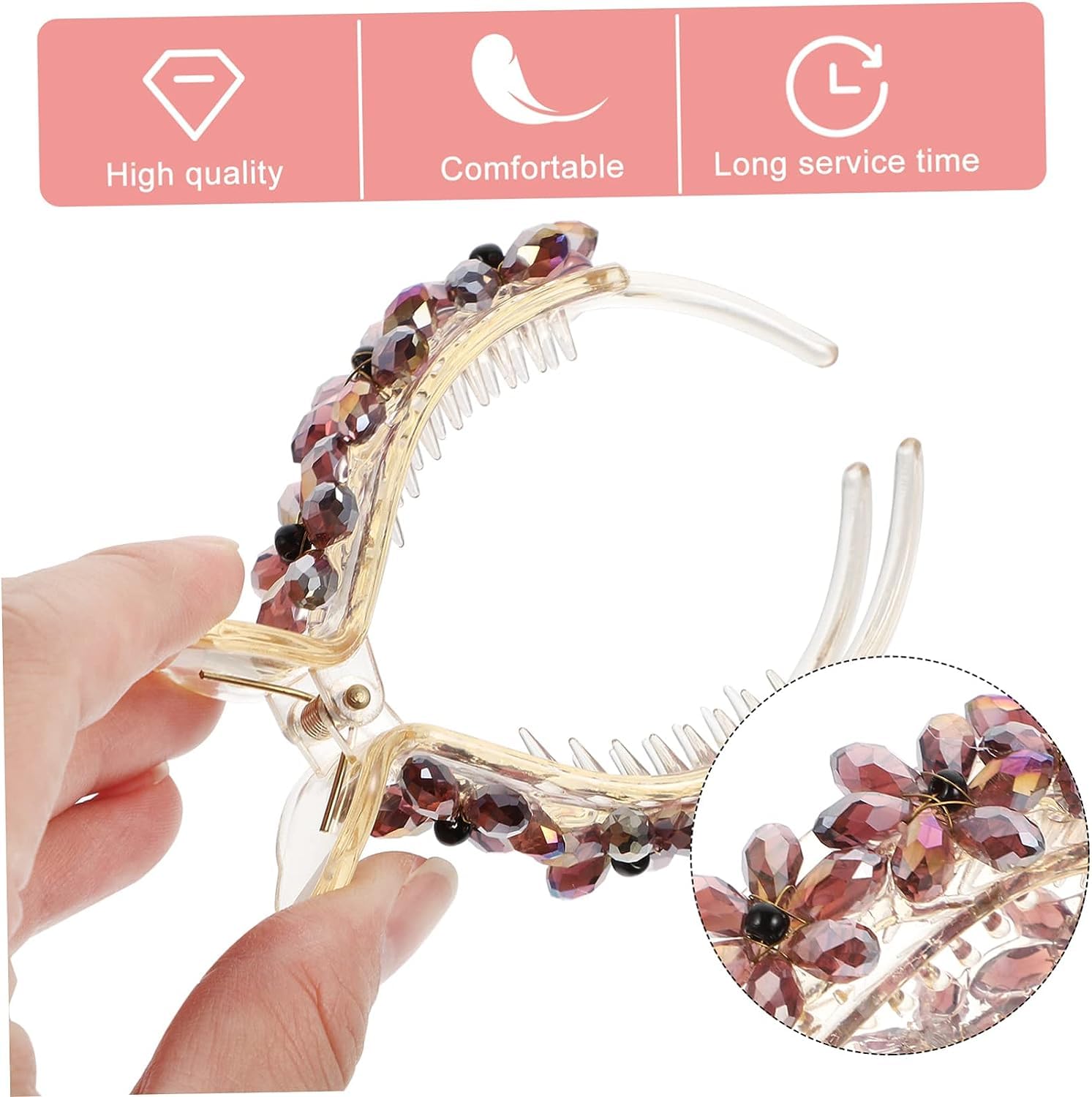 4 Stück Haarspangen für französische Haare, Haarspangen mit Diamant, mittlere Größe, Haarnadel für Damen, Retro-Haarspangen für große Krallen, Haarspangen für mittlere Haare, Fermagl