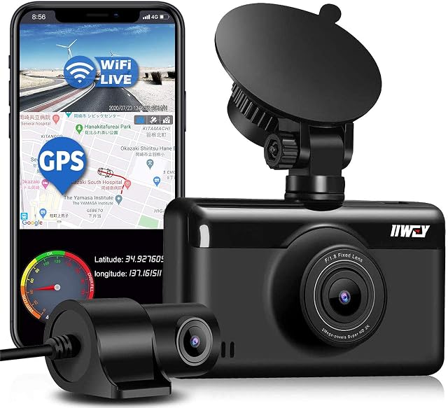Dash Cam Front and Rear 4K & 1080P Built with WIFI & GPSDual dash Cam (Single Front 4K), Car Camera 3 Inch Touch Screen Dash Camera, Driving Recorder with Night Vision, 24H Parking Monitor